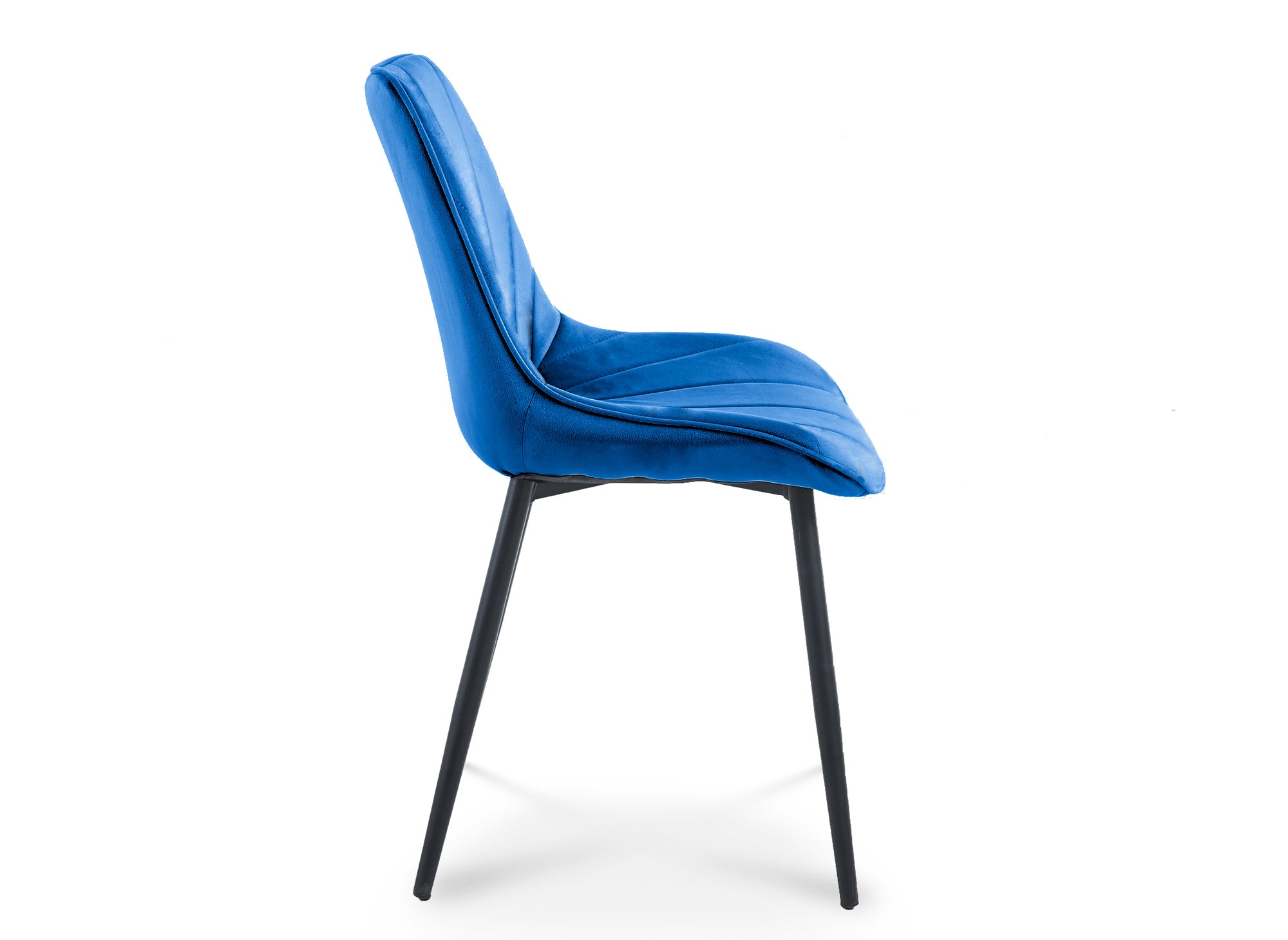 4er-Set ELOVA Designer-Stühle aus blauem Samt