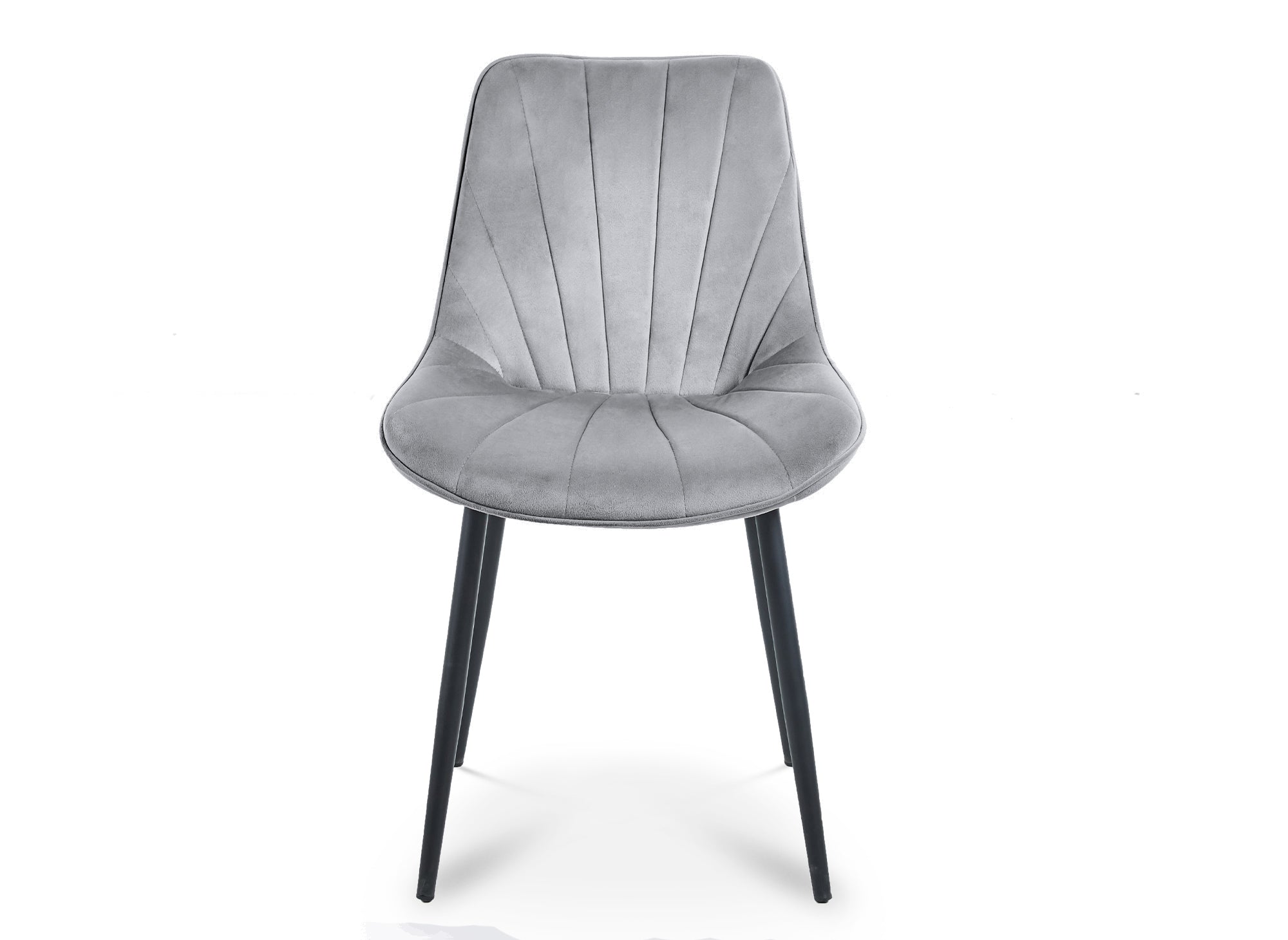 4er Set ELOVA Designerstühle in grauem Samt