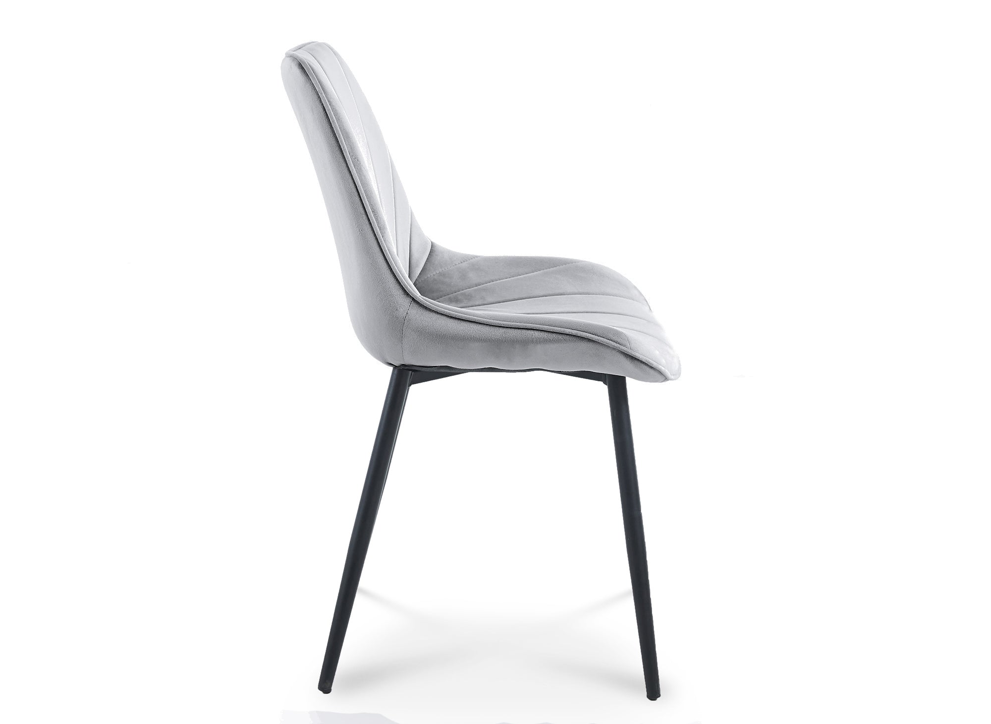 4er Set ELOVA Designerstühle in grauem Samt
