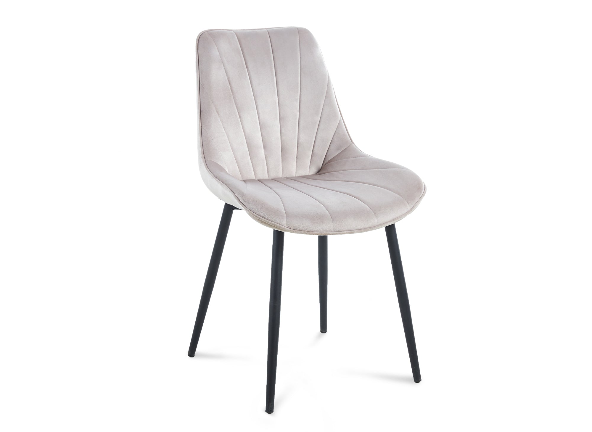 4er-Set beiger Designer-Samtstuhl ELOVA