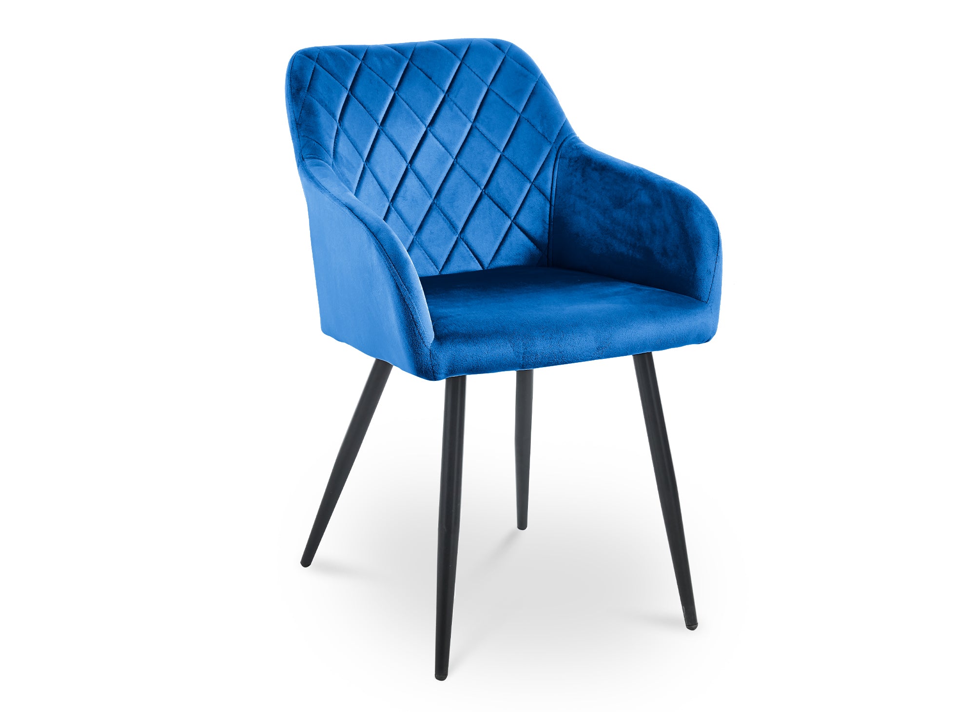 2er-Set KANA blaue Samtstühle mit Armlehnen