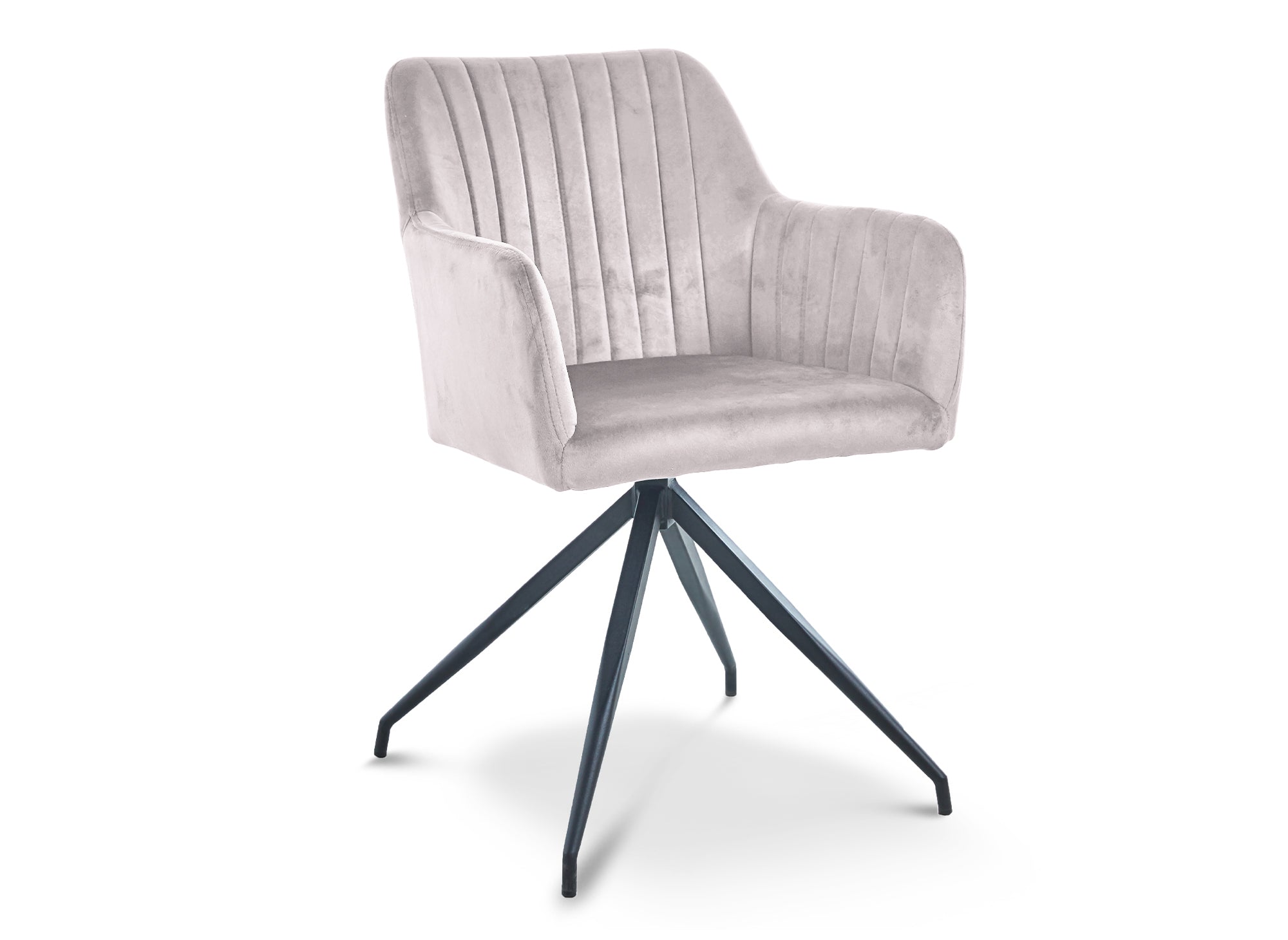2er-Set beige Samtstühle mit schwarzen Metallbeinen RATUS