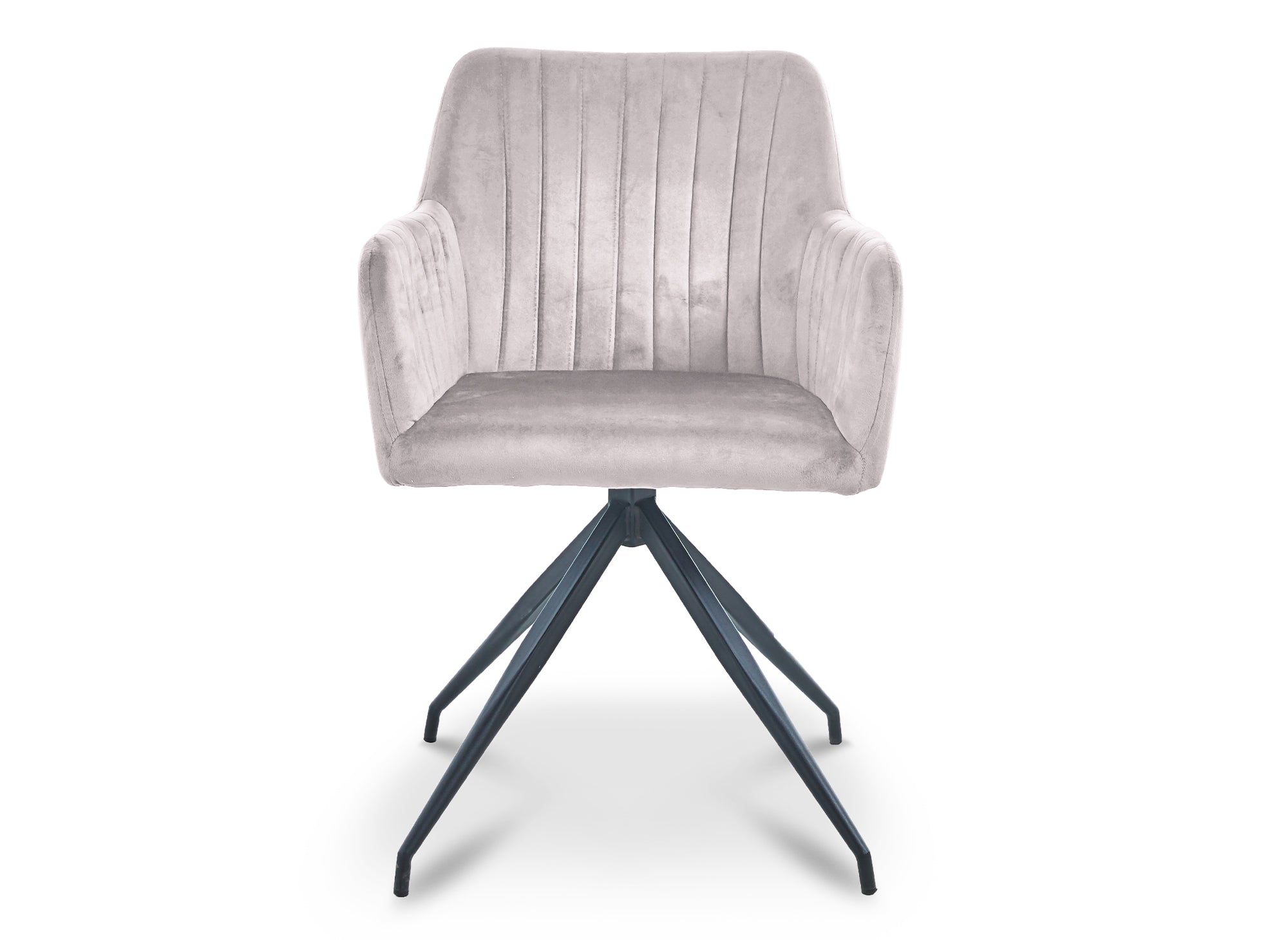 2er-Set beige Samtstühle mit schwarzen Metallbeinen RATUS