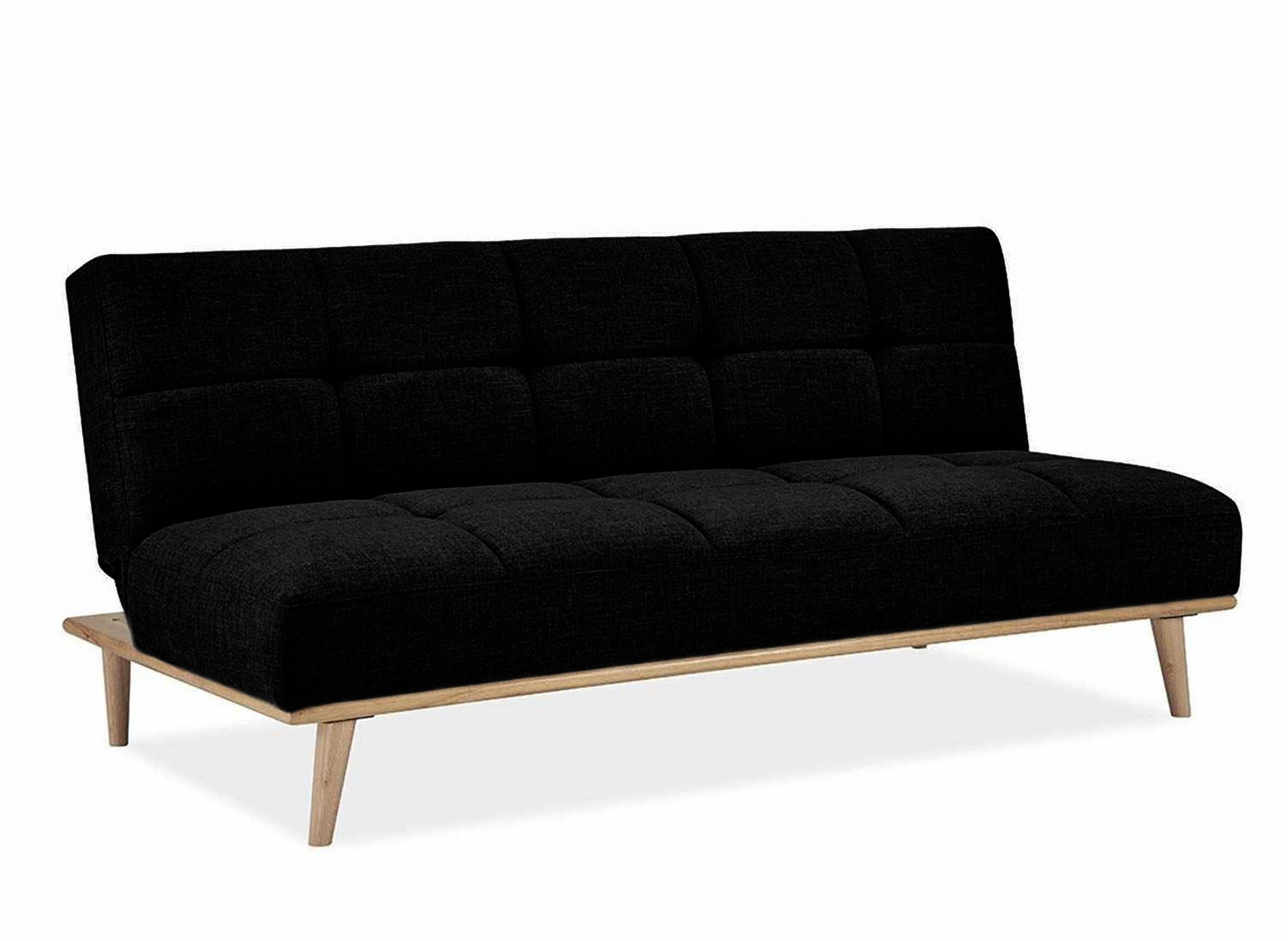 JESSY 3-Sitzer skandinavisches Schlafsofa in Schwarz 