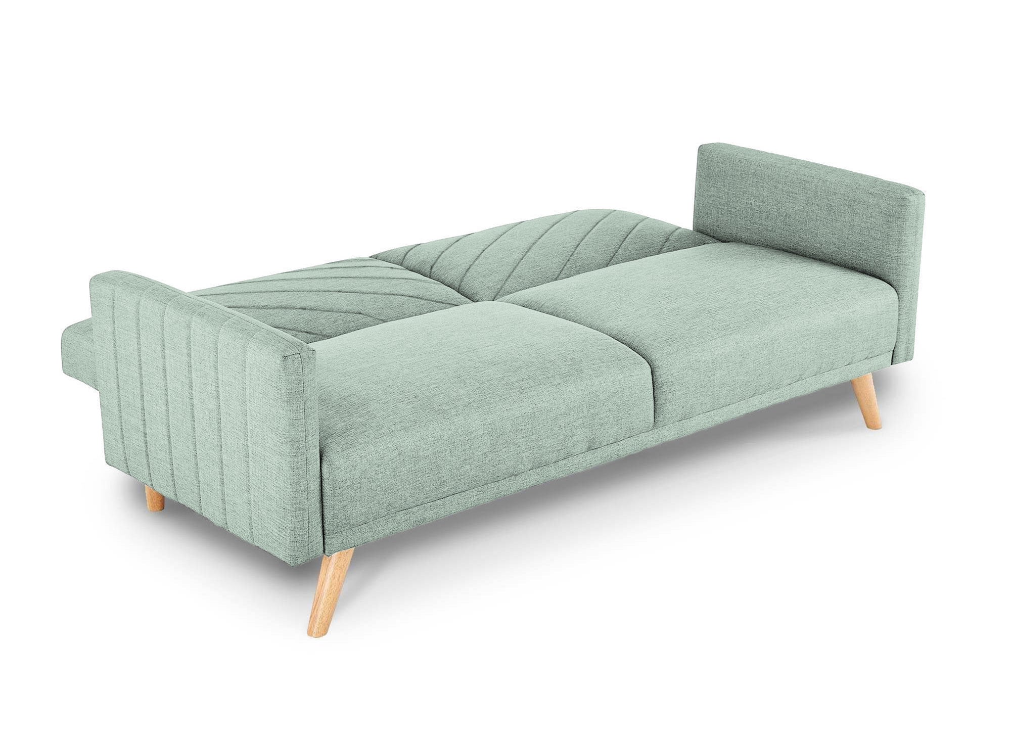 BALDER Skandinavisches umwandelbares 3-Sitzer-Sofa aus wassergrünem Stoff