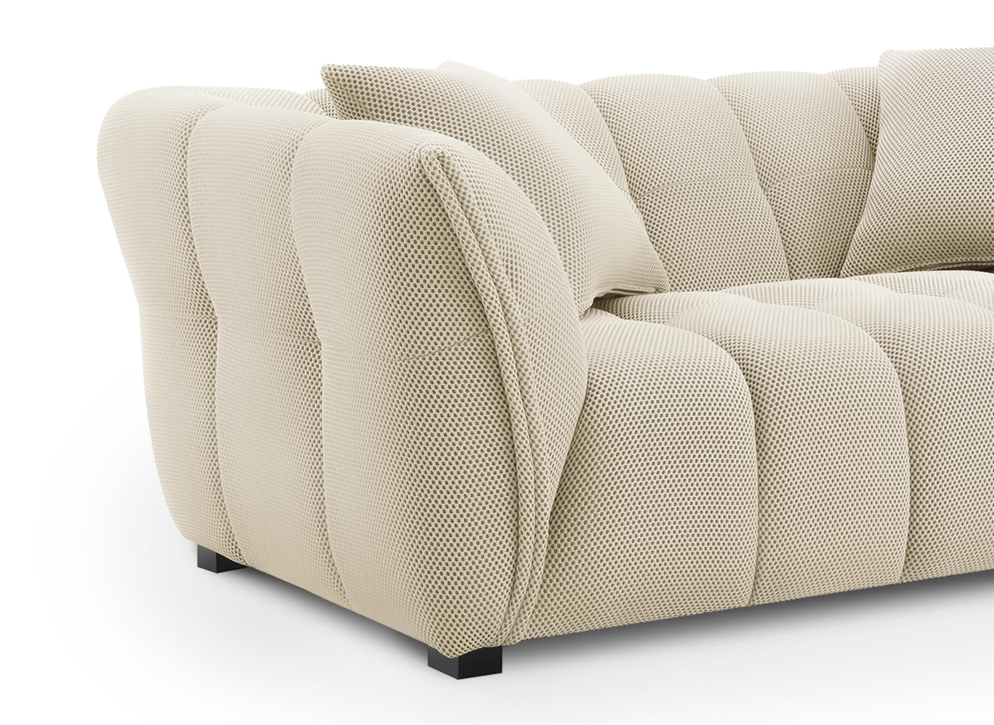 ELENA 4-Sitzer-Sofa aus beigefarbenem 3D-Stoff