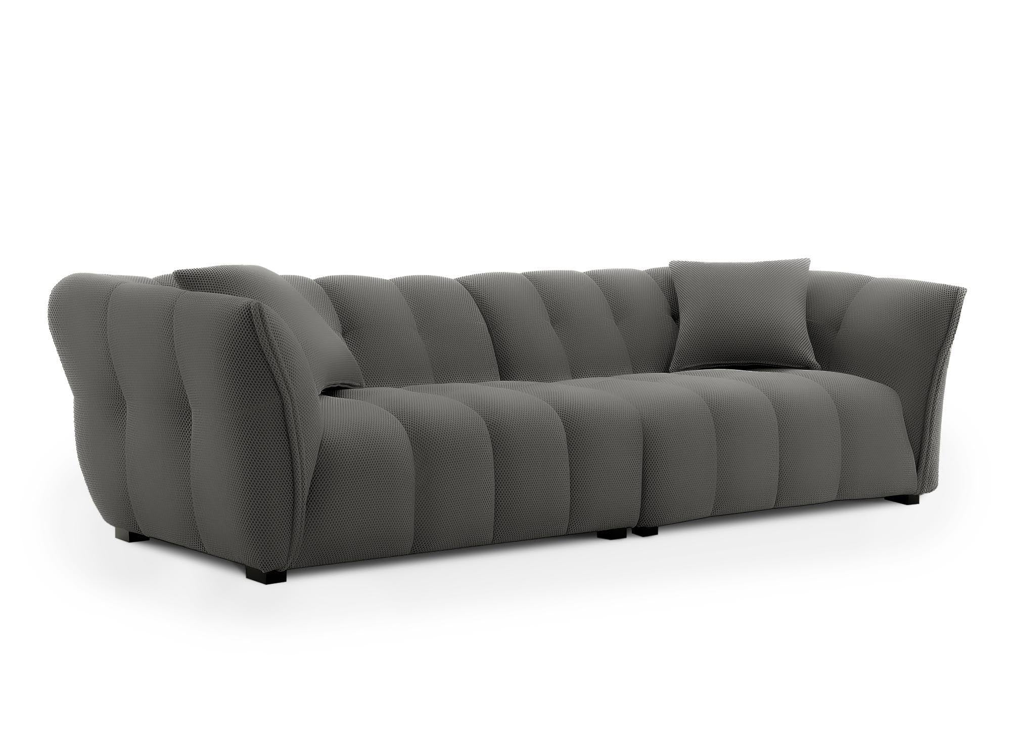 ELENA 4-Sitzer-Sofa aus grauem 3D-Stoff