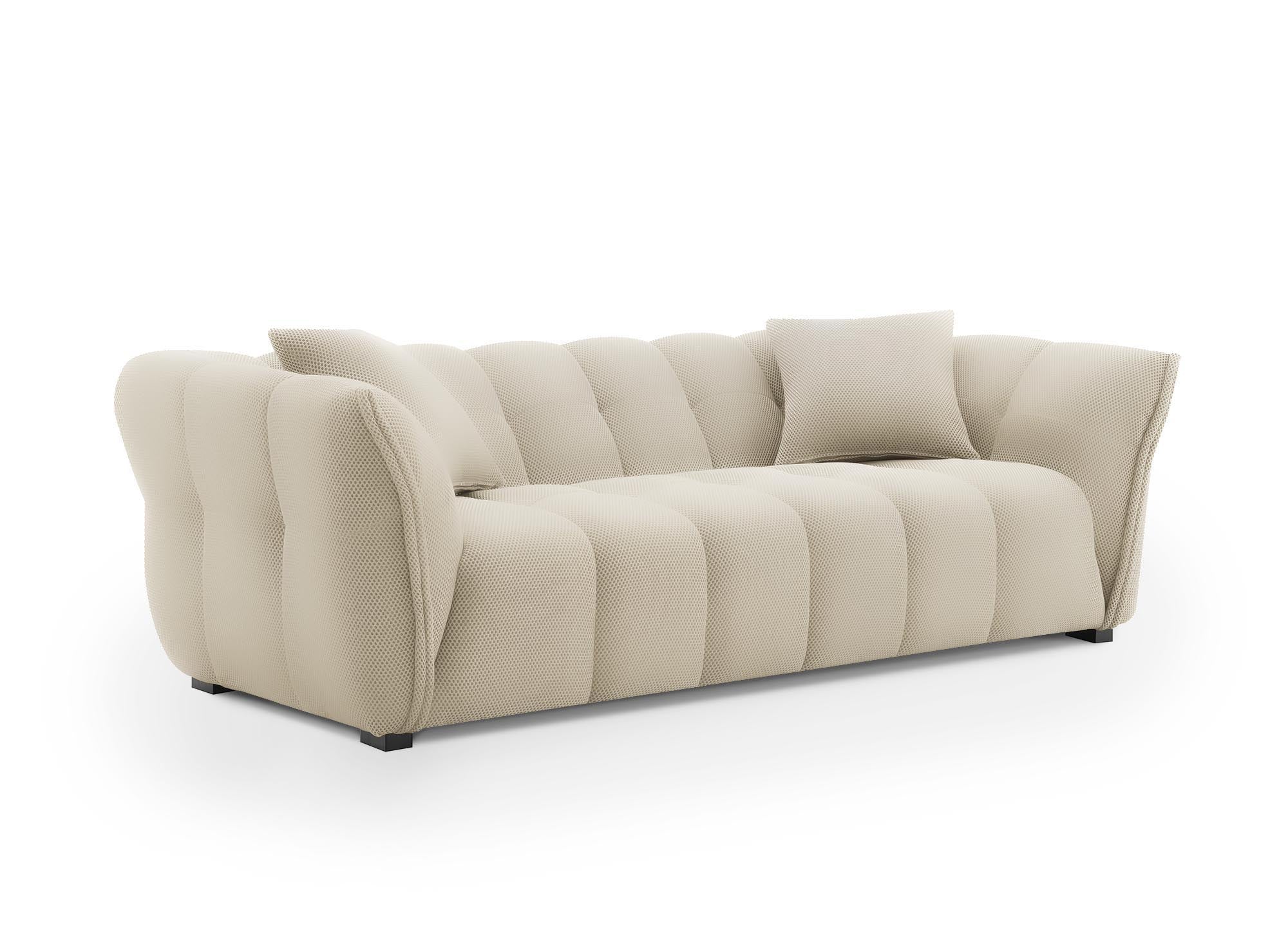 ELENA 3-Sitzer-Sofa aus beigem 3D-Stoff