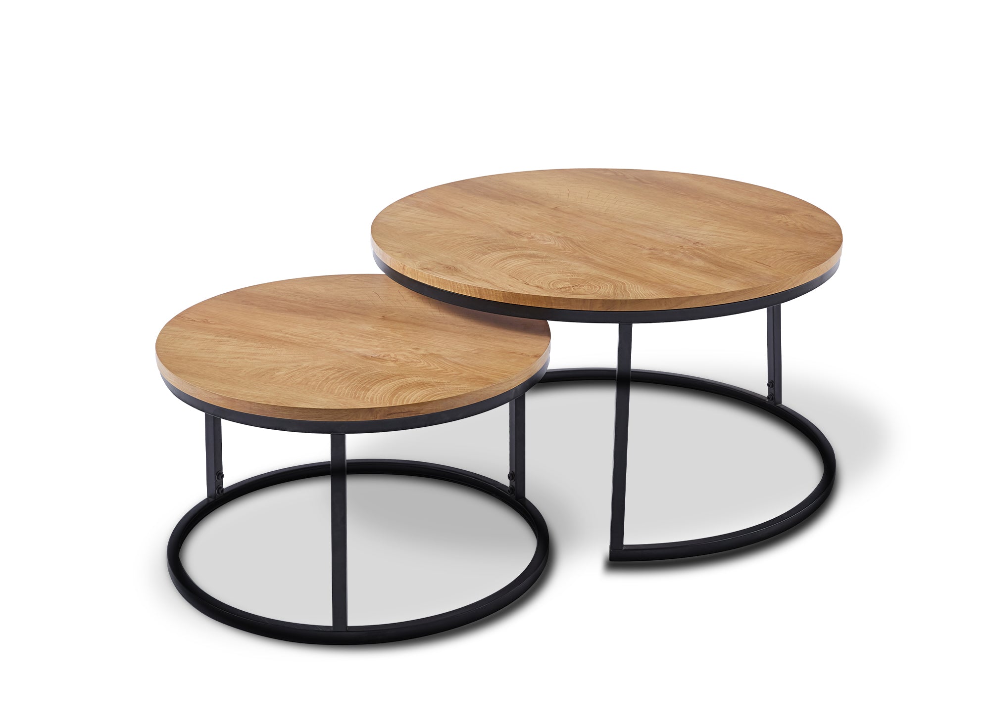 2er-Set runder Designer-Couchtische GEORGIA