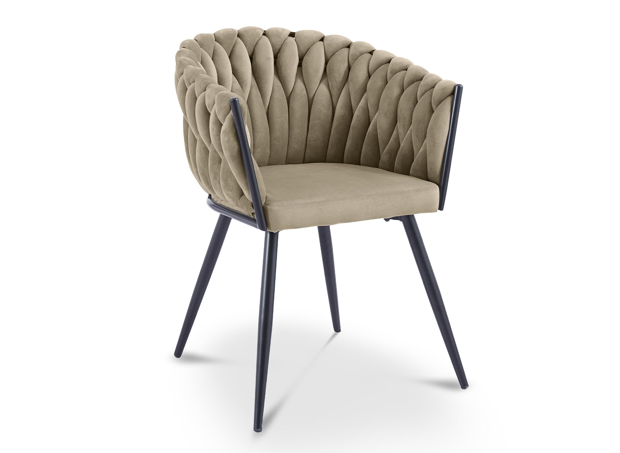2er-Set CINDY Taupe Samtwellenstühle
