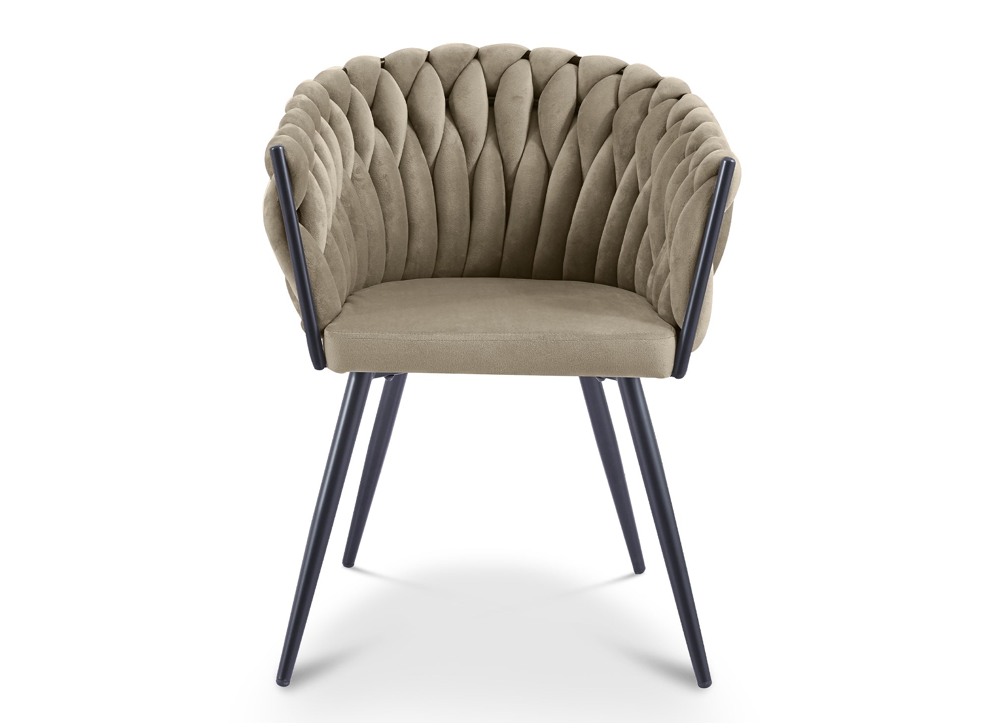 2er-Set CINDY Taupe Samtwellenstühle