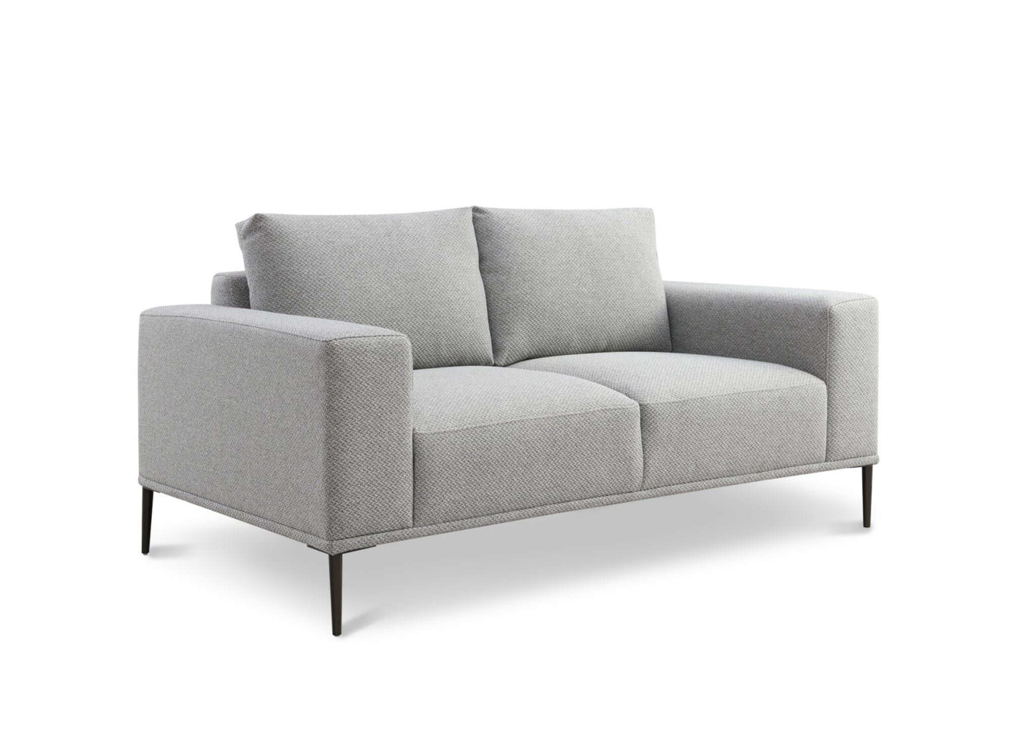 ARNOLD 2-Sitzer-Sofa mit festem Sitz in hellgrauem Stoff
