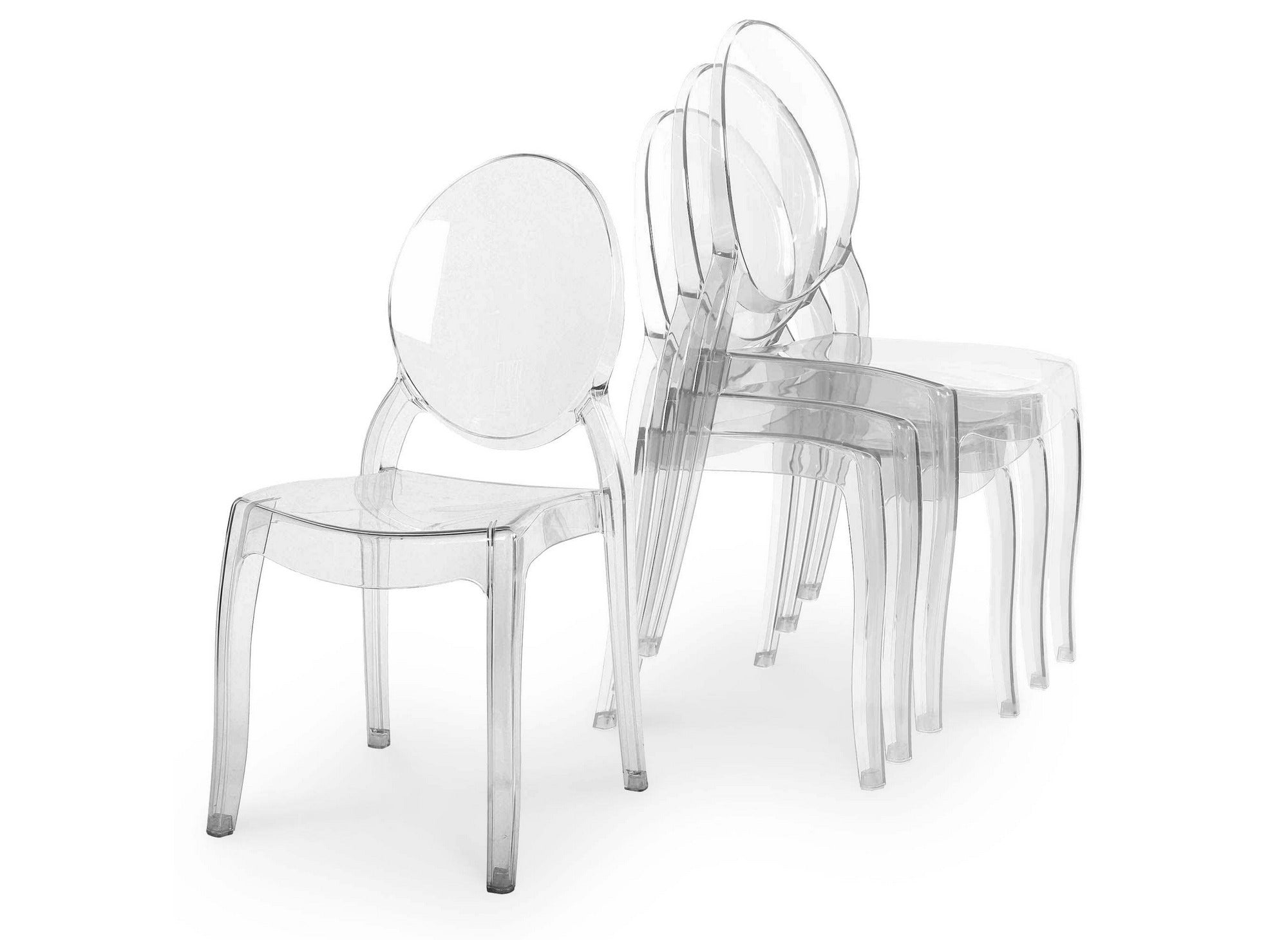 4er Set Designerstühle aus transparentem Plexiglas TOLGA