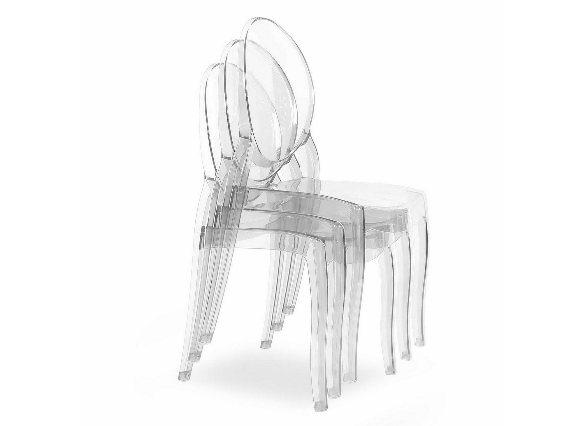 4er Set Designerstühle aus transparentem Plexiglas TOLGA