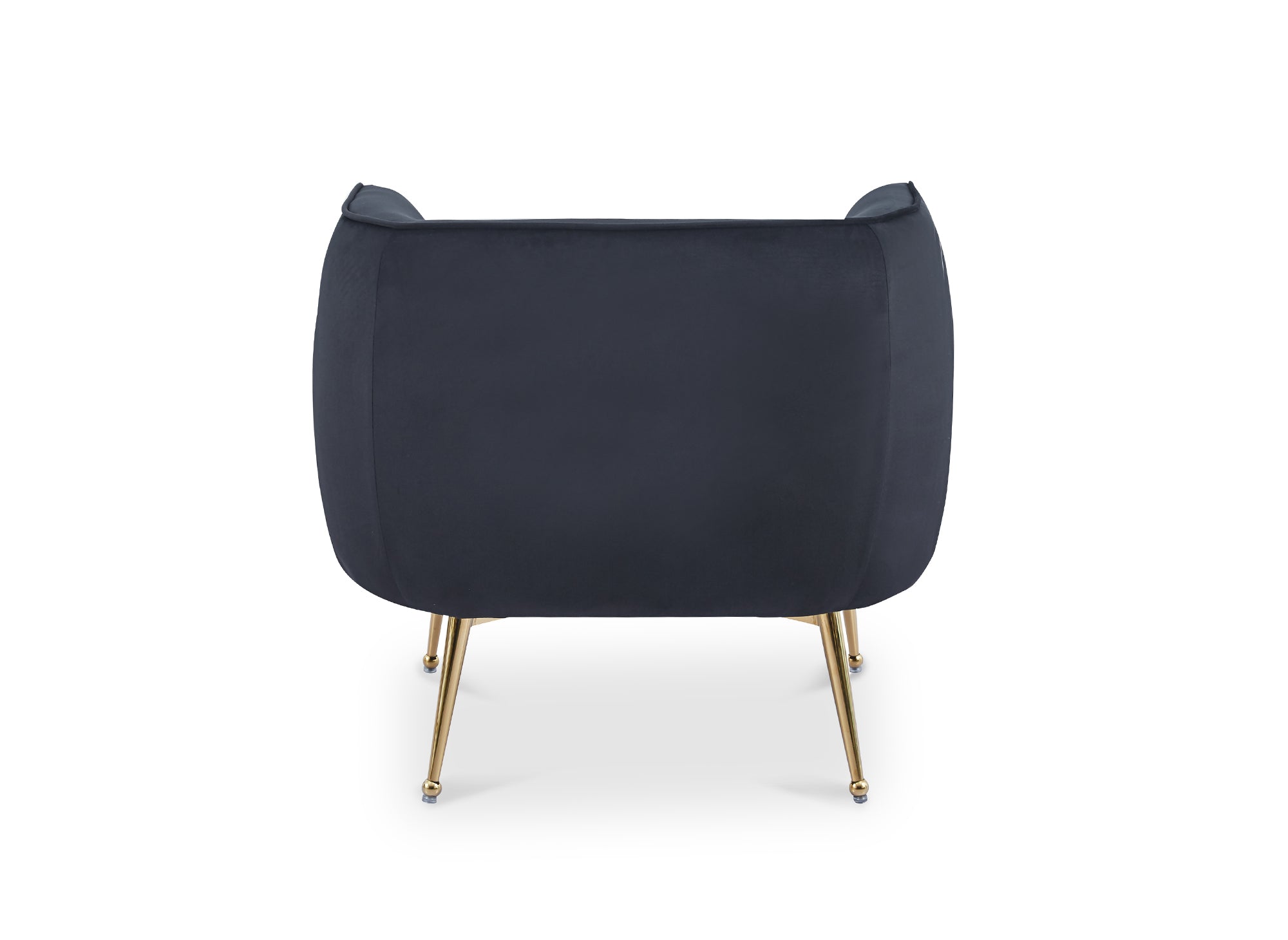 PERRY Cabriolet-Sessel aus schwarzem Samt mit goldenen Beinen