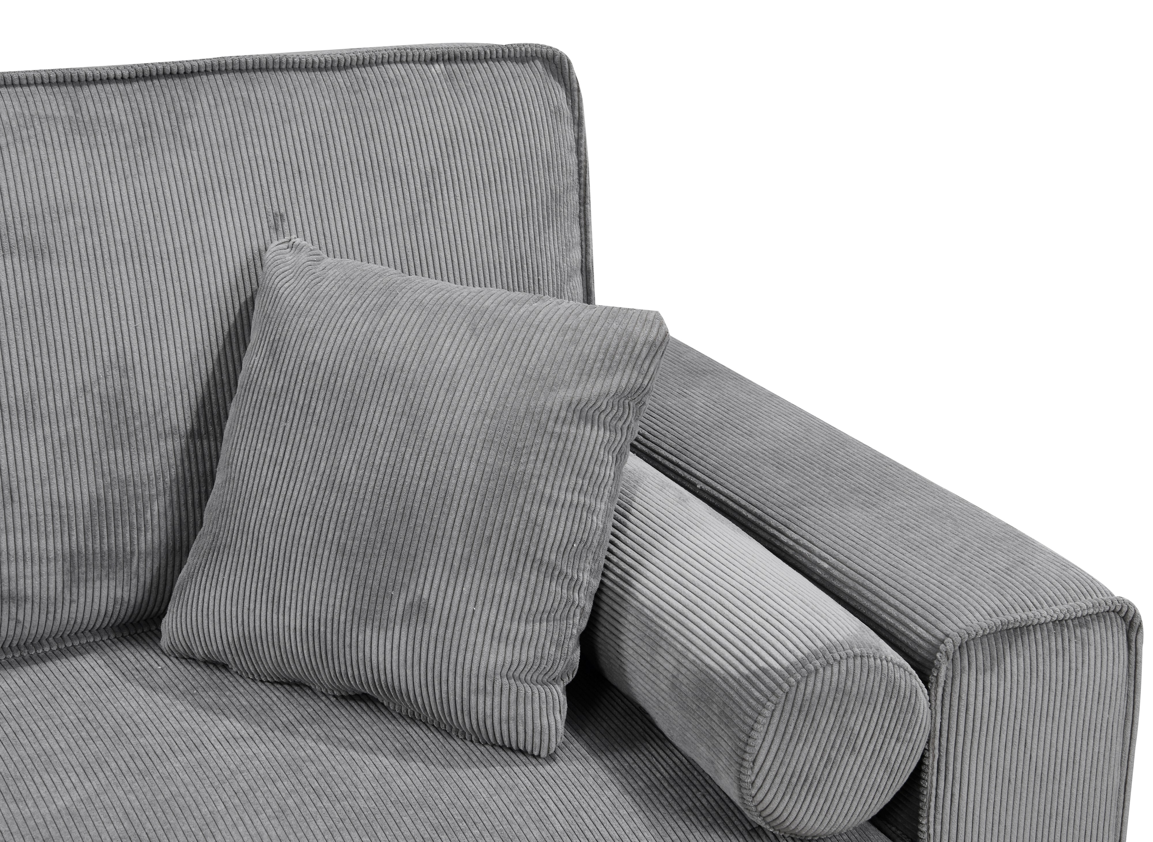 ALINE 3-Sitzer-Schlafsofa aus grauem Cord