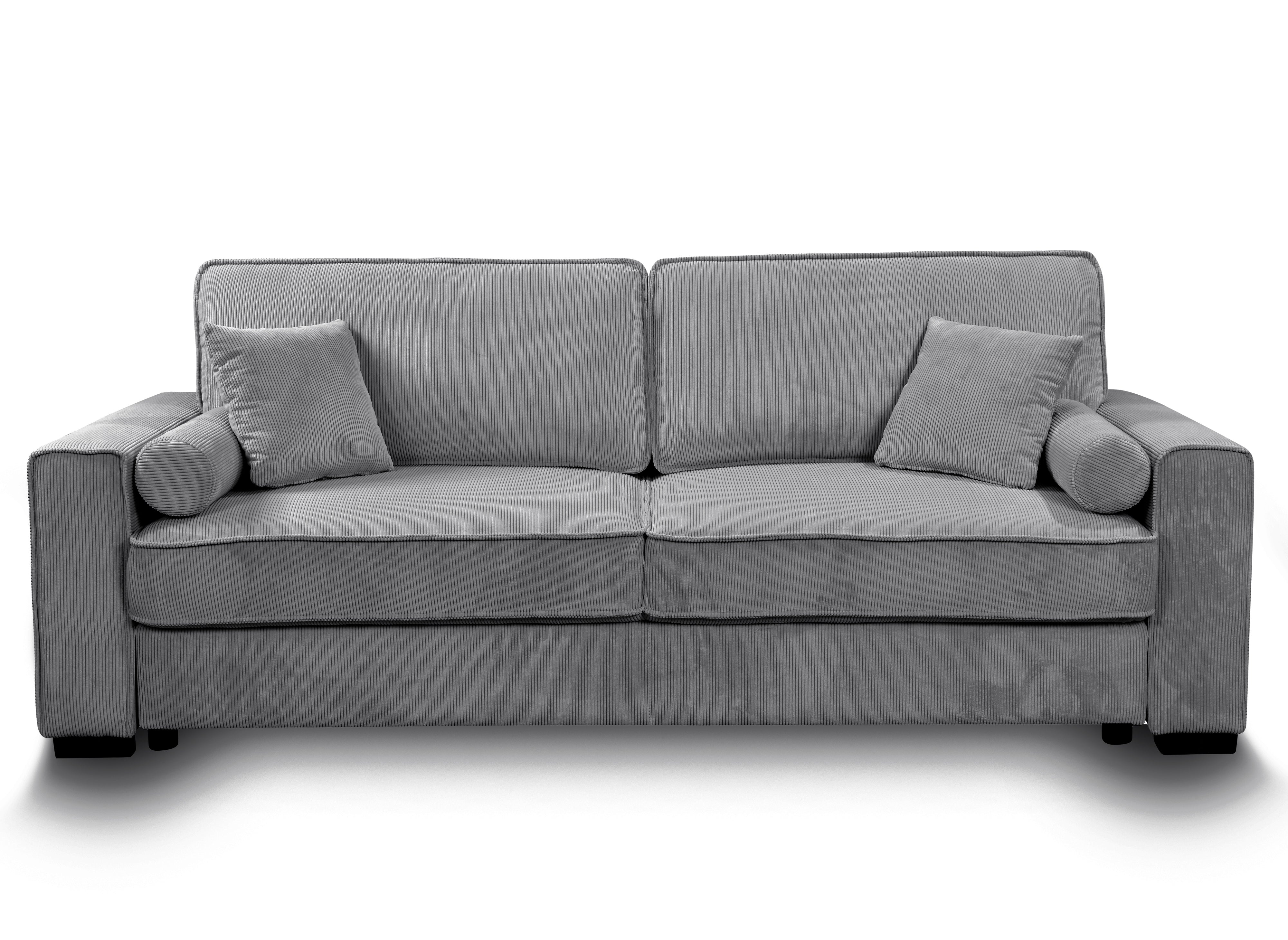 ALINE 3-Sitzer-Schlafsofa aus grauem Cord