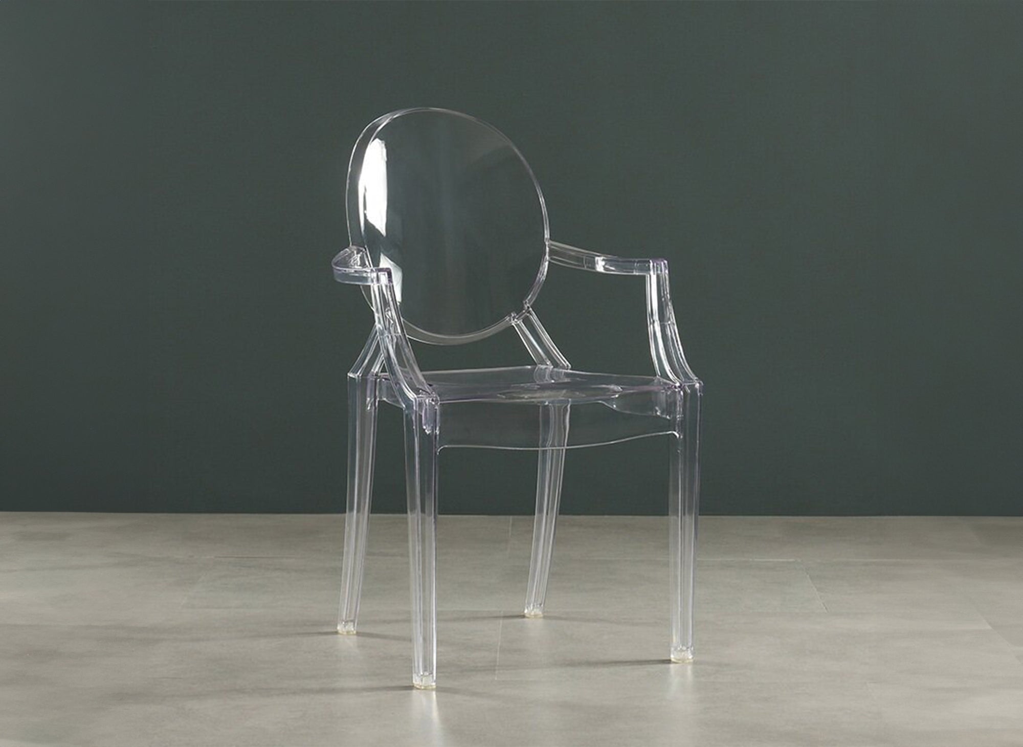 4er-Set transparente Plexiglasstühle mit Armlehnen TOLGA