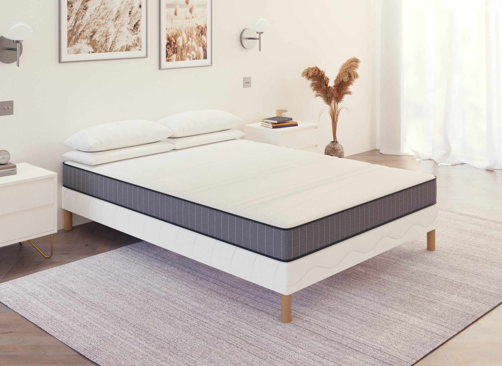 160x200 Boxspringset &amp; 15 cm Schaumstoffmatratze - WOLK