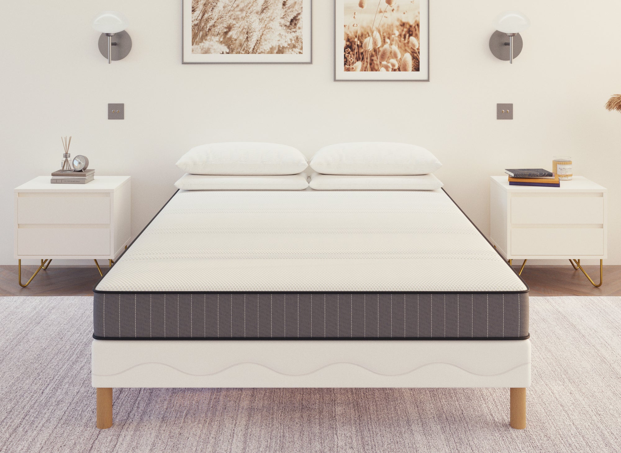 160x200 Boxspringset &amp; 15 cm Schaumstoffmatratze - WOLK