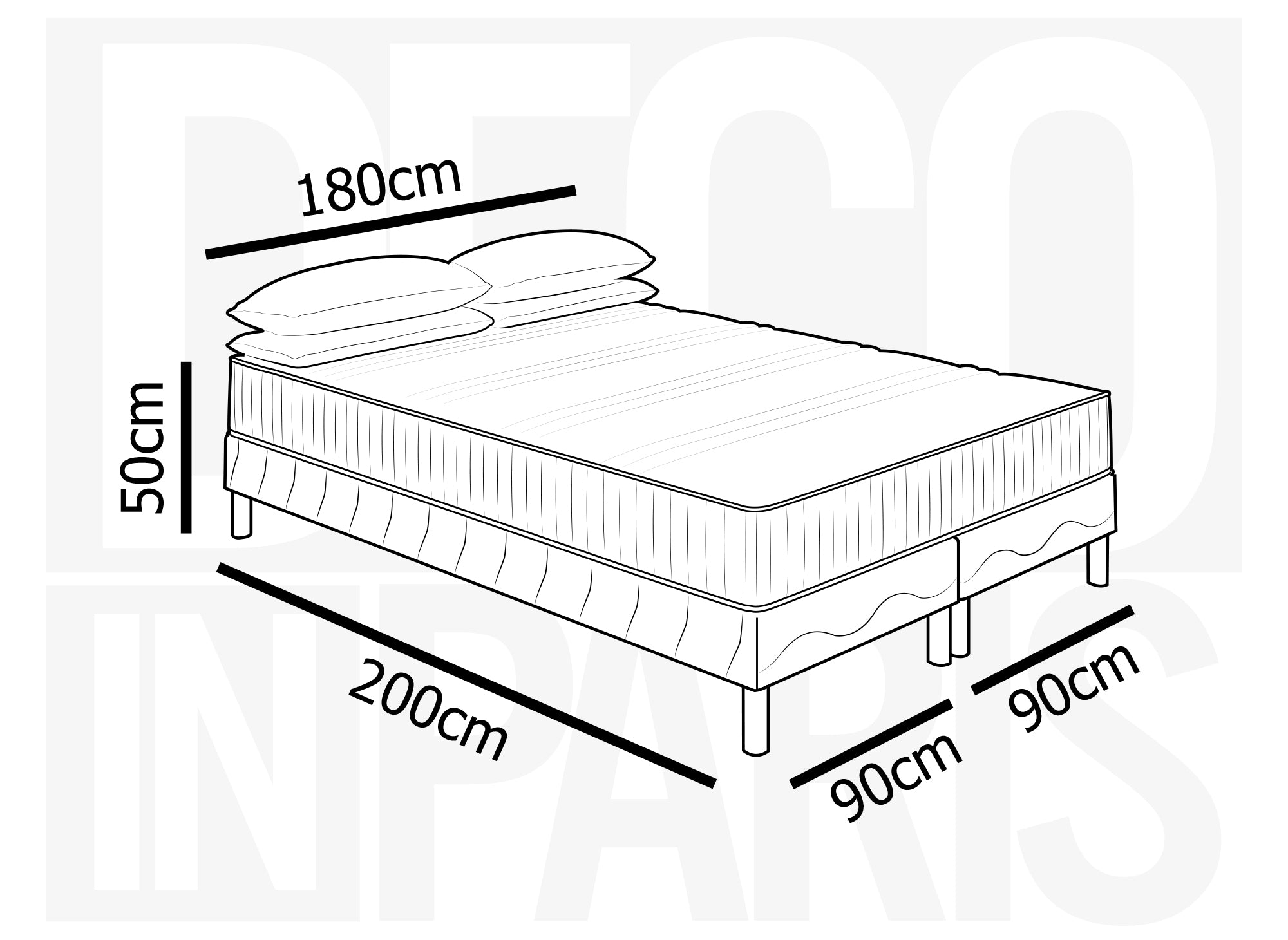 180x200 Boxspringset + 20 cm Schaumstoffmatratze - AWAN