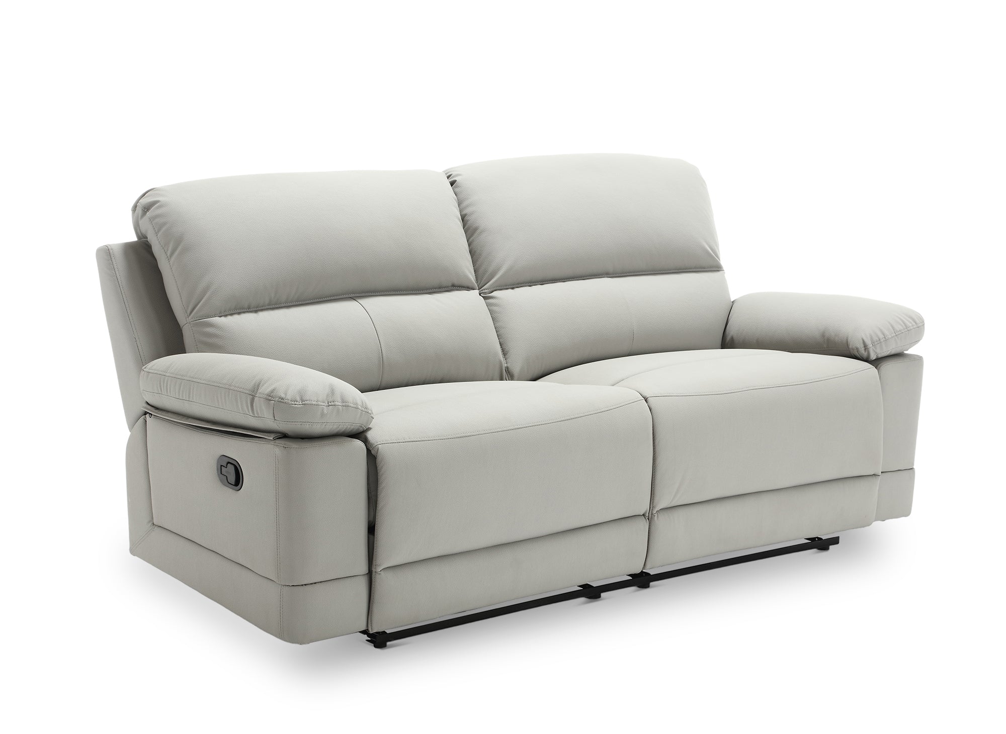 3-Sitzer-Relaxsofa mit manueller Bedienung in hellgrauem Kunstleder DANY