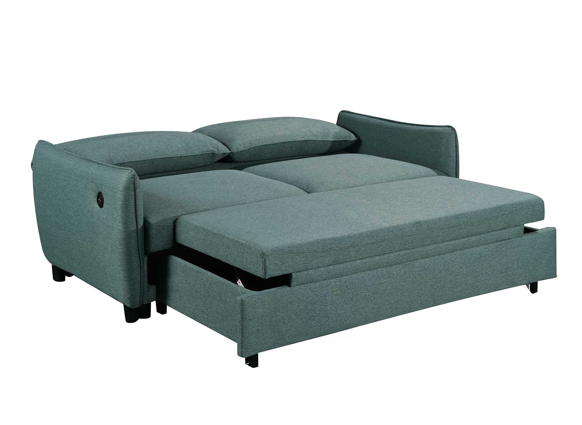 ZADIG 3-Sitzer-Schlafsofa aus grünem Stoff