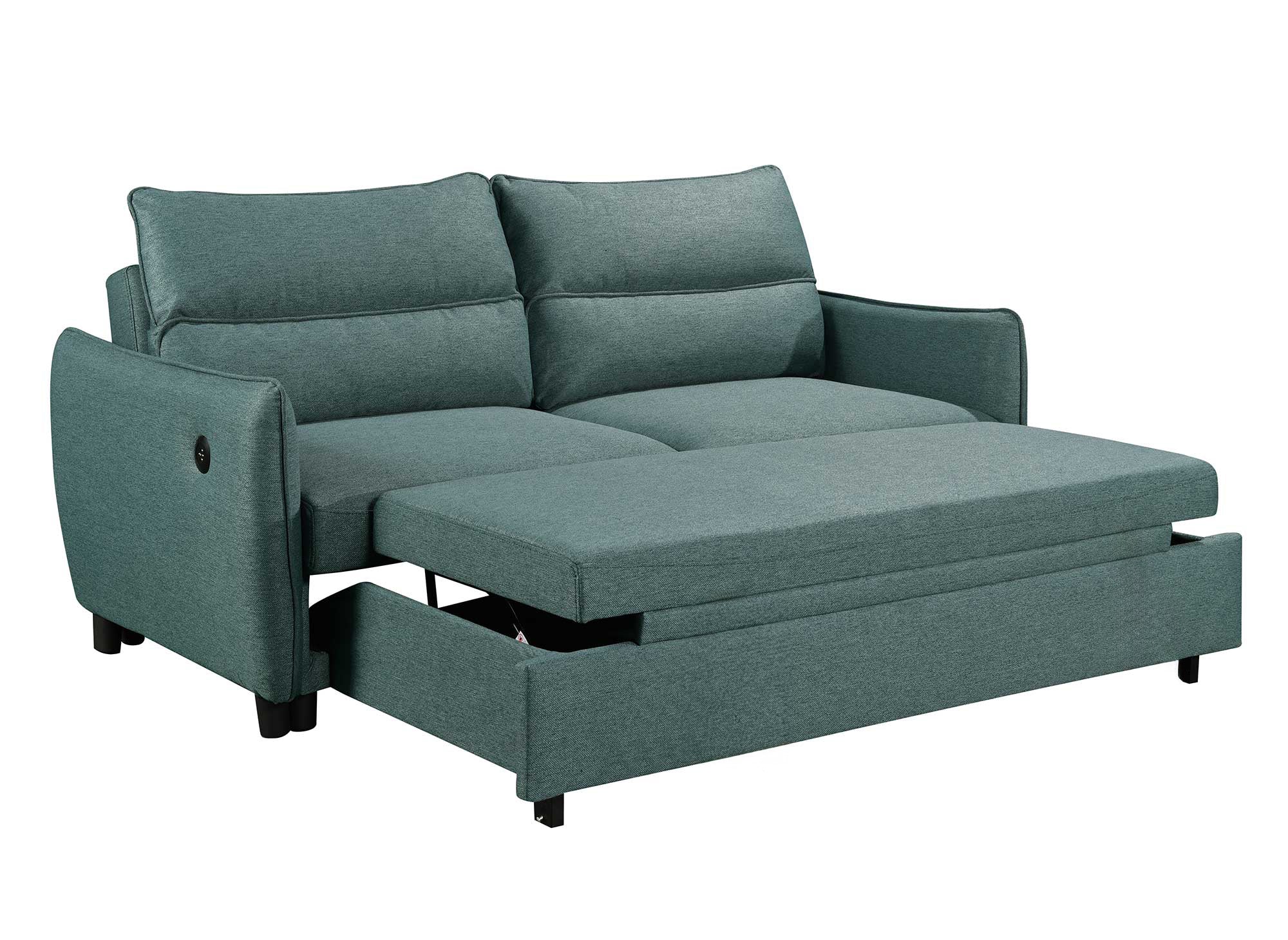 ZADIG 3-Sitzer-Schlafsofa aus grünem Stoff