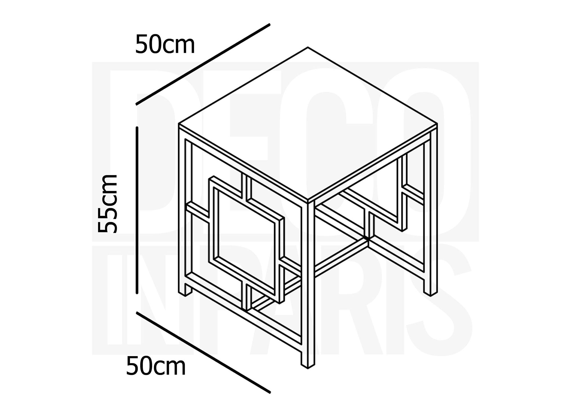 Quadratischer Designer-Couchtisch PABLO aus schwarzem Glas und goldfarbenem Metall