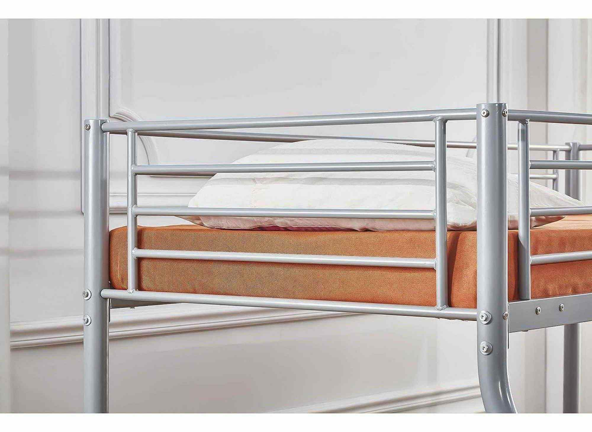 TRINITY 3-Sitzer-Etagenbett aus grauem Metall 90 x 190 cm und 140 x 190 cm