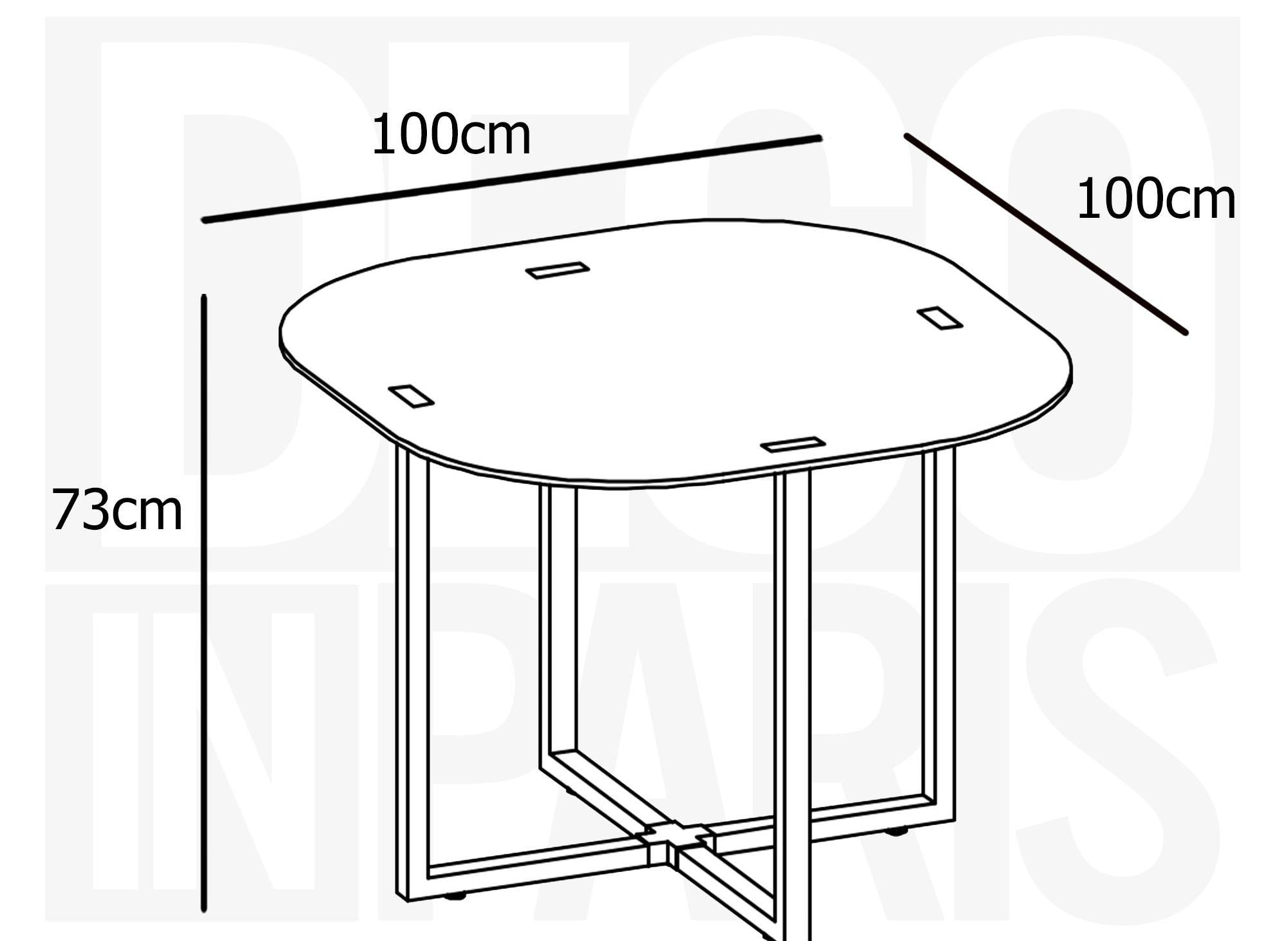 Esstisch-Set aus Glas + 4 schwarz-weiße Stühle FLEN