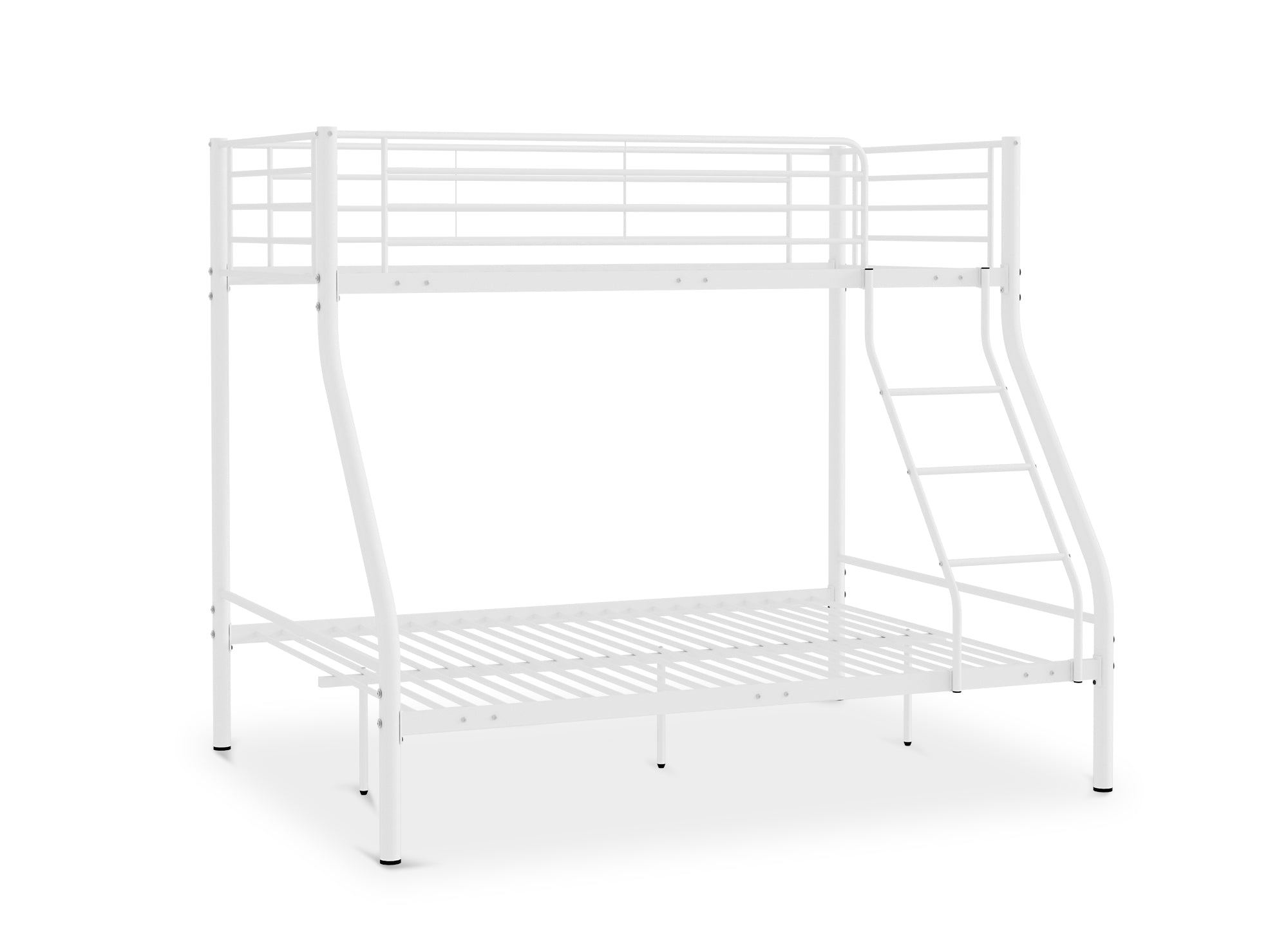 Weißes Metall-Etagenbett 90 x 190 cm und 140 x 190 cm TRINITY