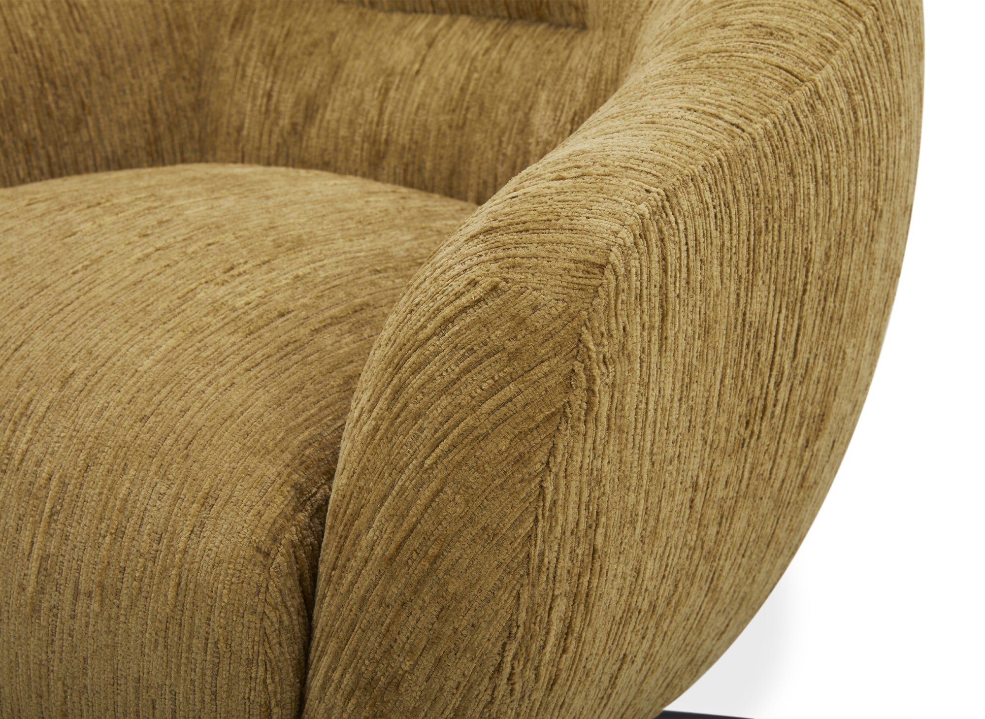 ALEZIO Drehsessel aus senfgelb meliertem Samt