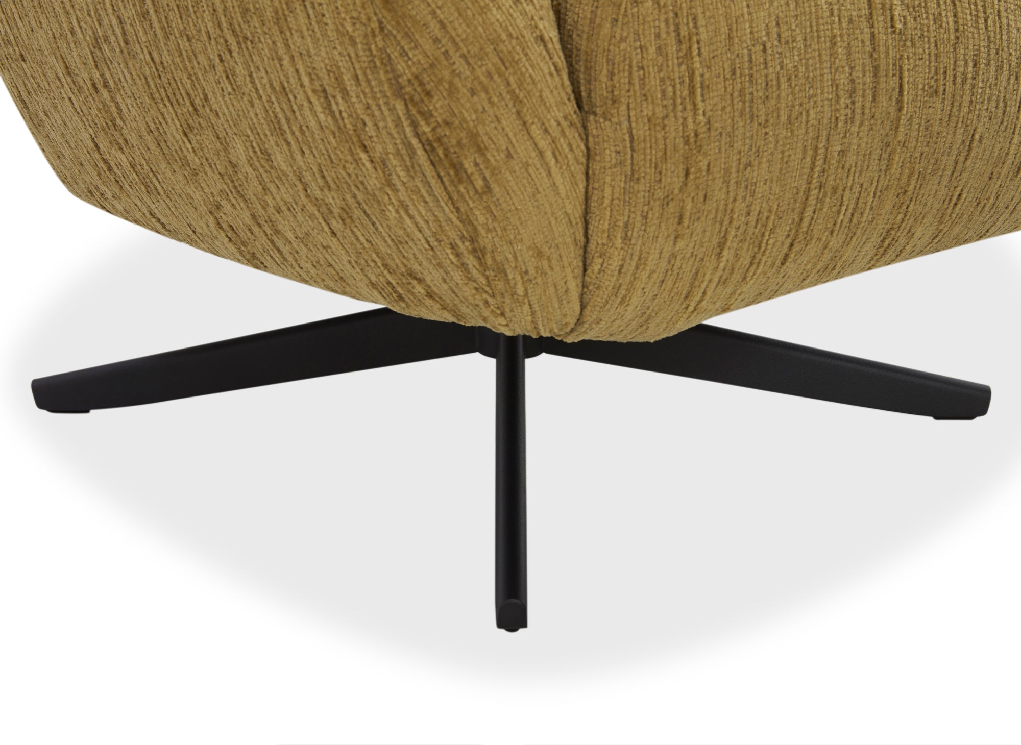 ALEZIO Drehsessel aus senfgelb meliertem Samt