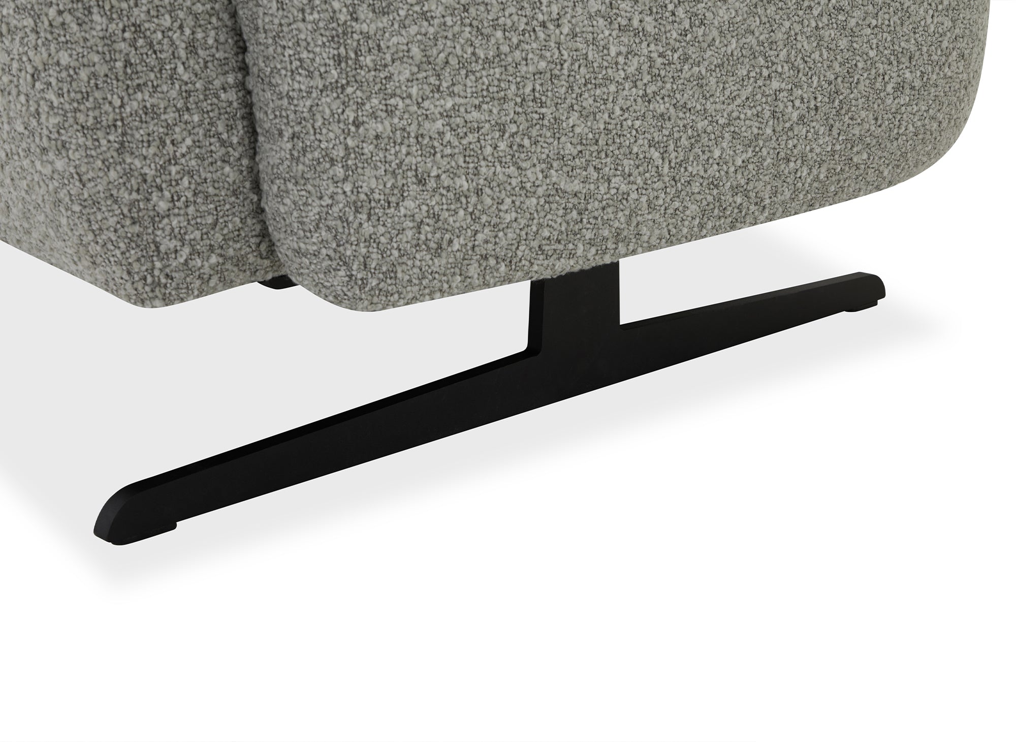 LEXIE 3-Sitzer-Sofa aus hellgrauem Stoff mit Schaffelleffekt