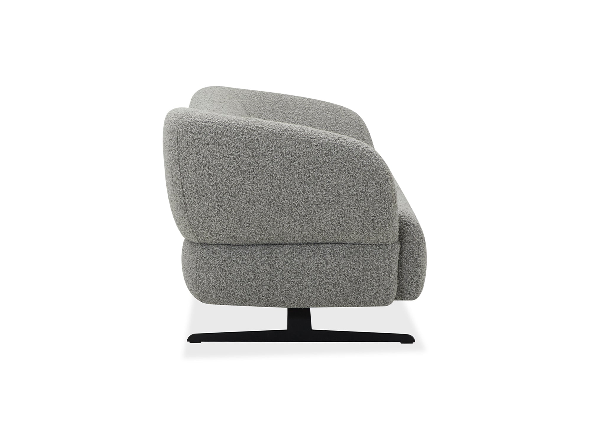 LEXIE 3-Sitzer-Sofa aus hellgrauem Stoff mit Schaffelleffekt