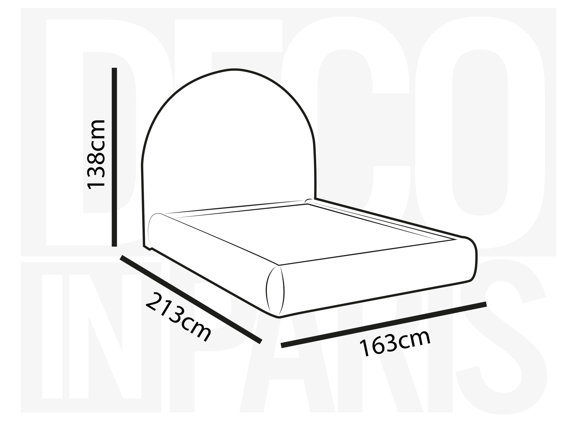 NAMY Doppelbett 140 x 190 cm in Schaffelloptik, ecruweiß