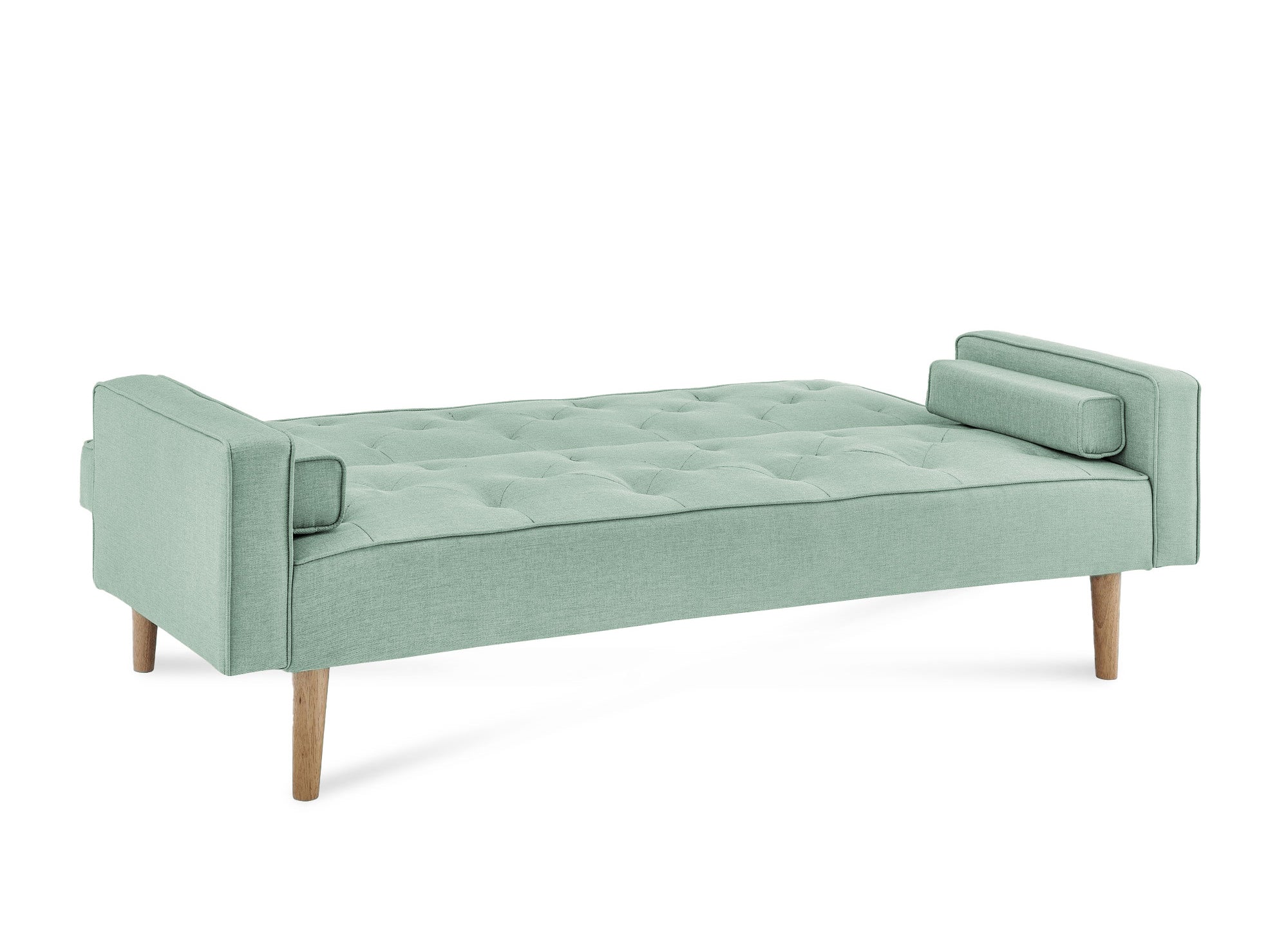 JAKARTA Wassergrünes Stoffschlafsofa mit Holzbeinen