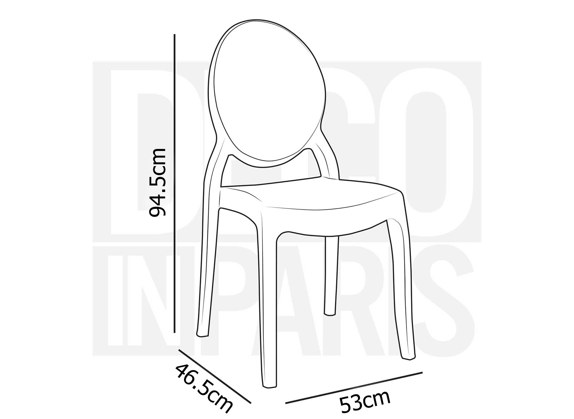 4er Set Designerstühle aus transparentem Plexiglas TOLGA