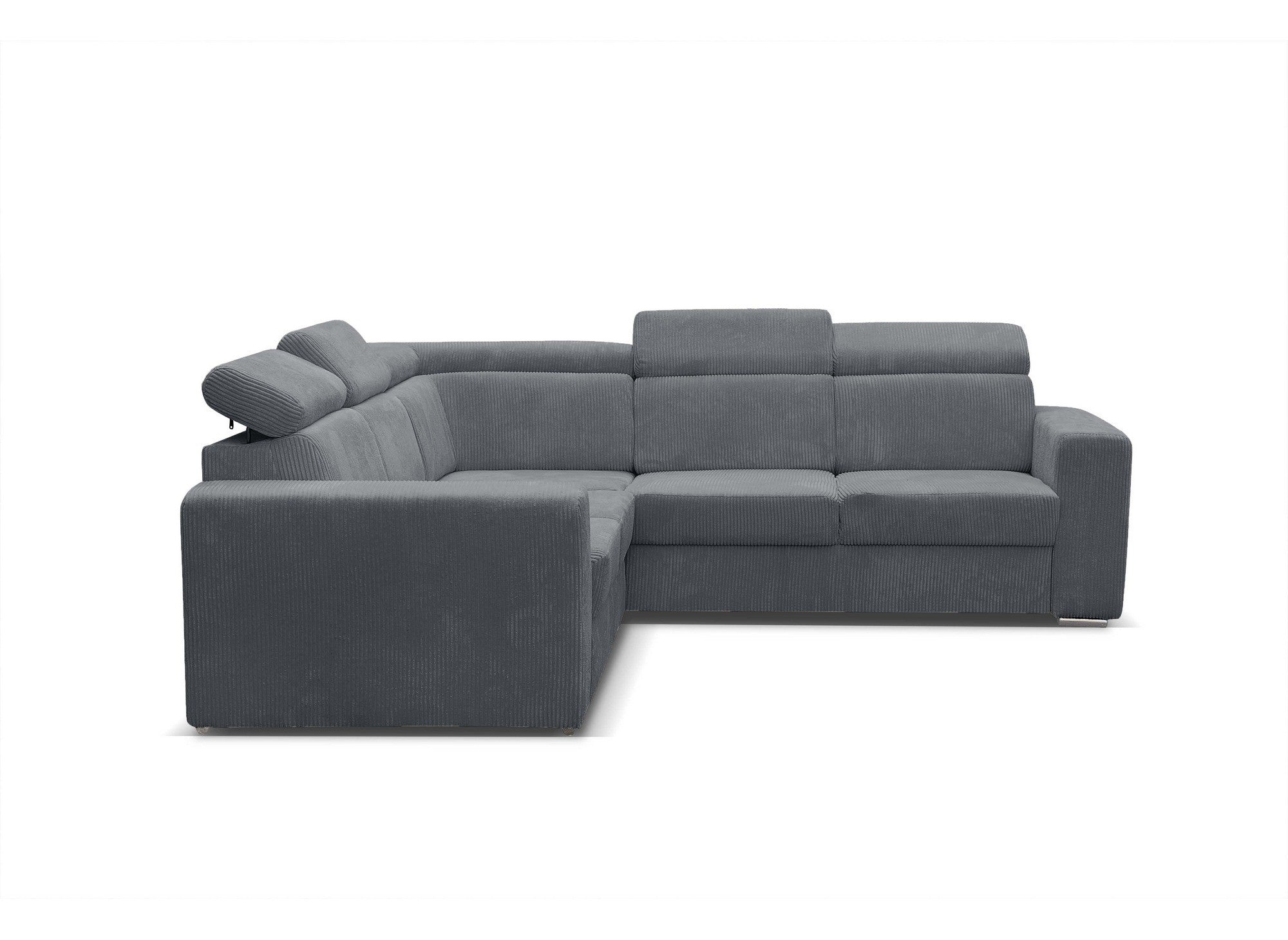 MERYL XL dunkelgraues Cord-Ecksofa zum Umwandeln und Wenden