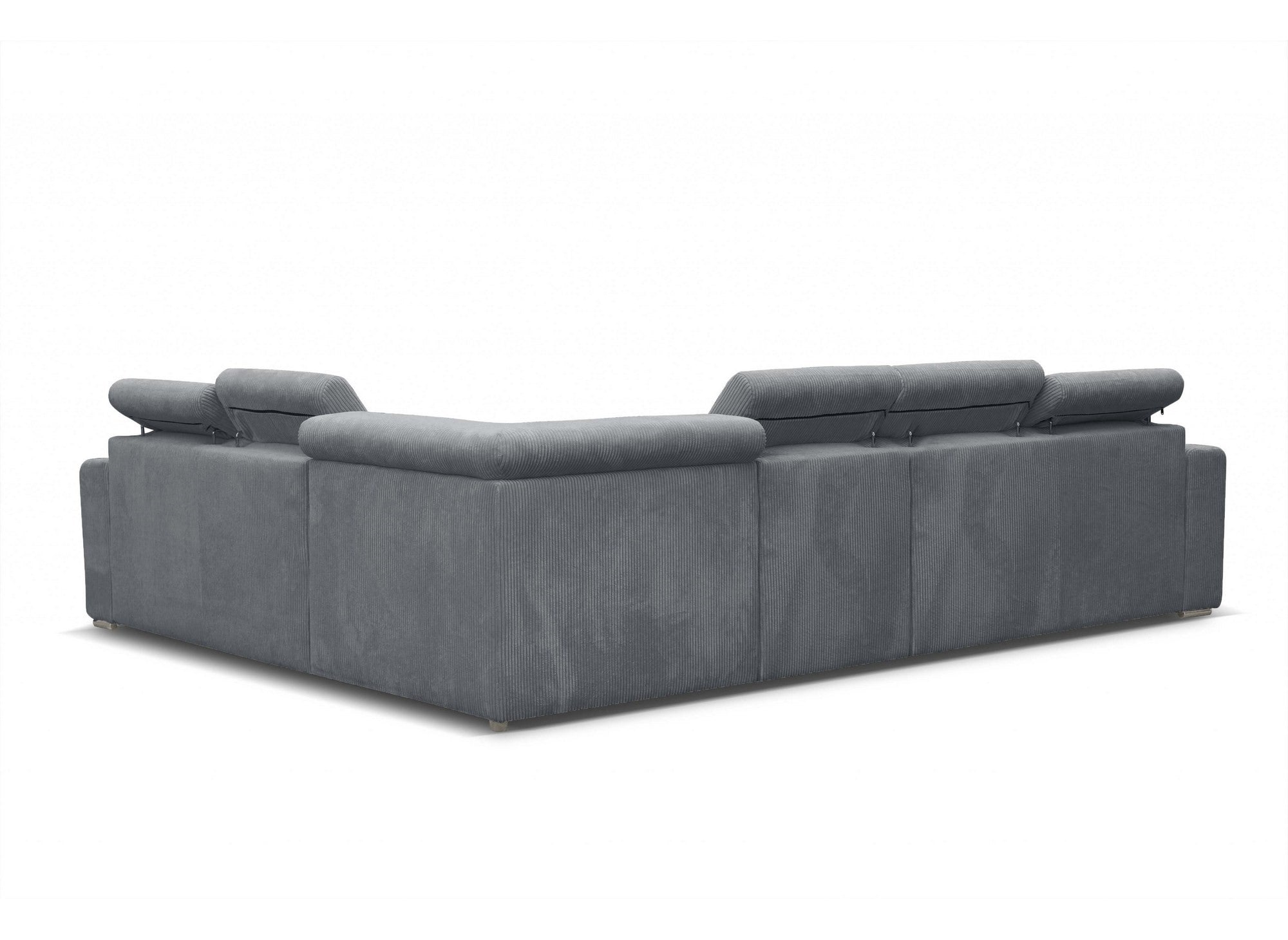 MERYL XL dunkelgraues Cord-Ecksofa zum Umwandeln und Wenden