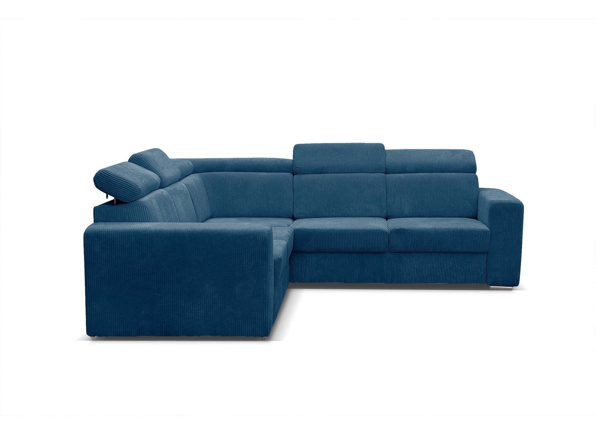 MERYL XL Ecksofa aus blauem Cord, umwandelbar und wendbar