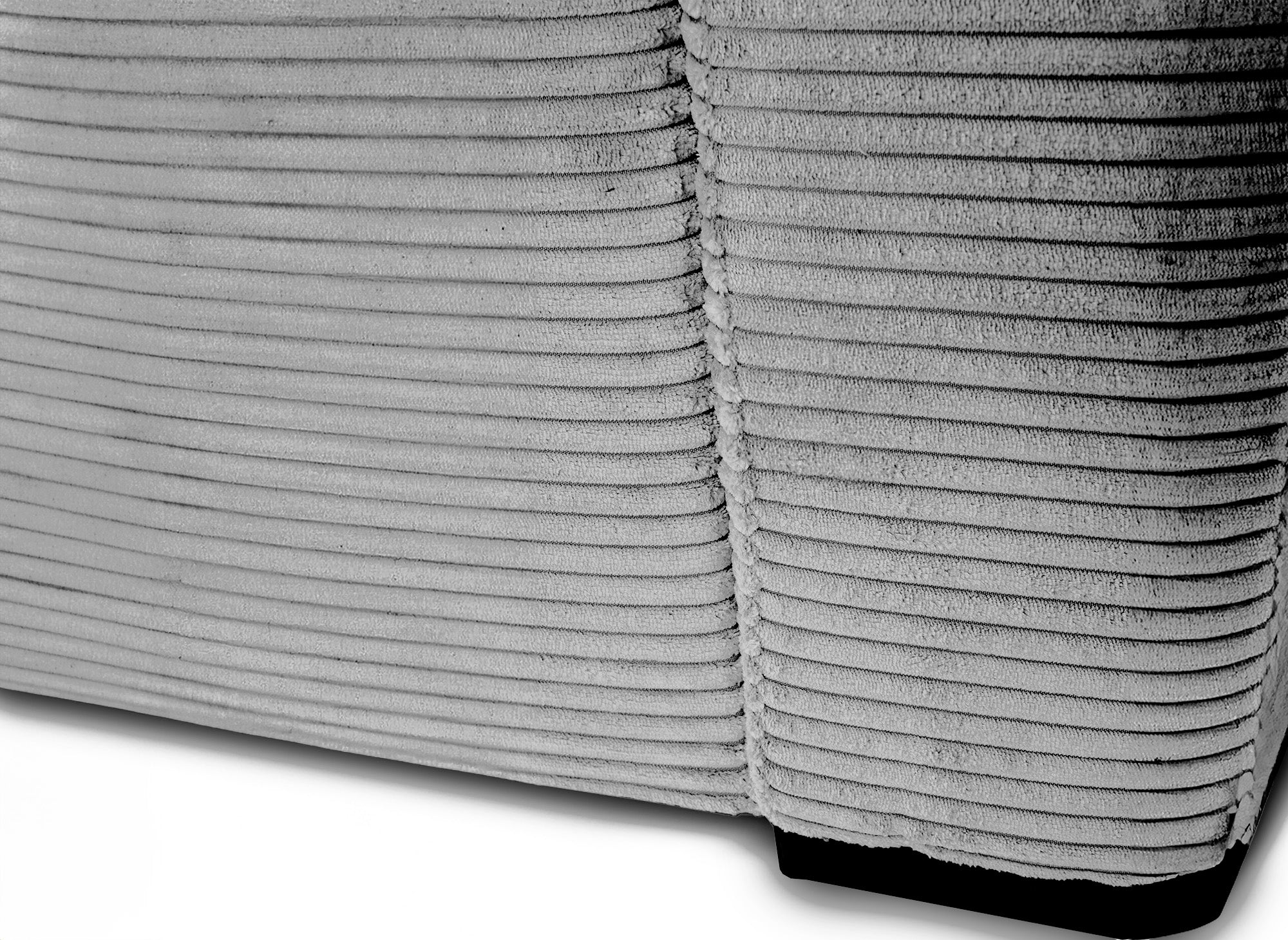 LOUNA 3-Sitzer-Schlafsofa aus hellgrauem Cord mit Expressöffnung