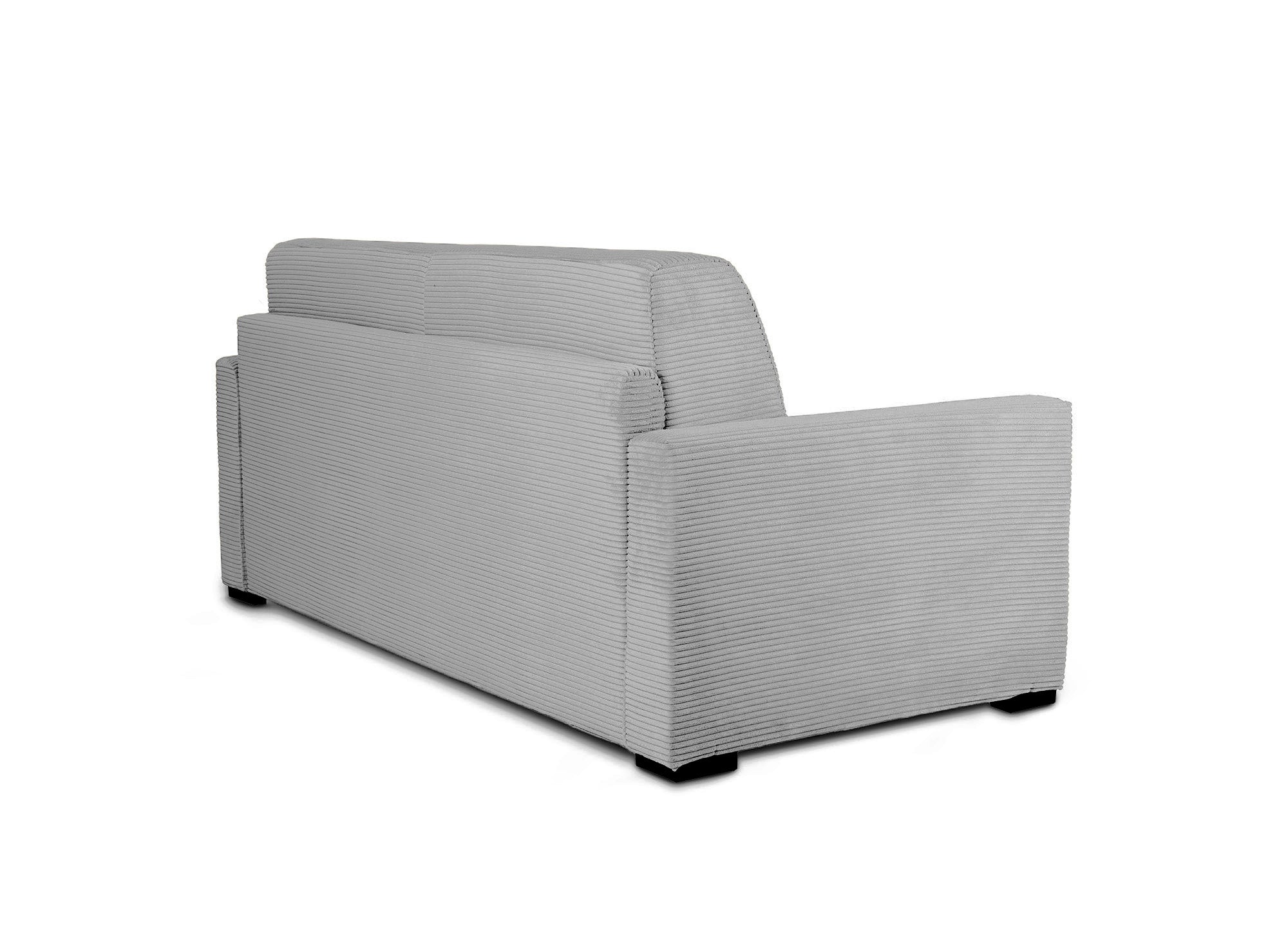 LOUNA 3-Sitzer-Schlafsofa aus hellgrauem Cord mit Expressöffnung