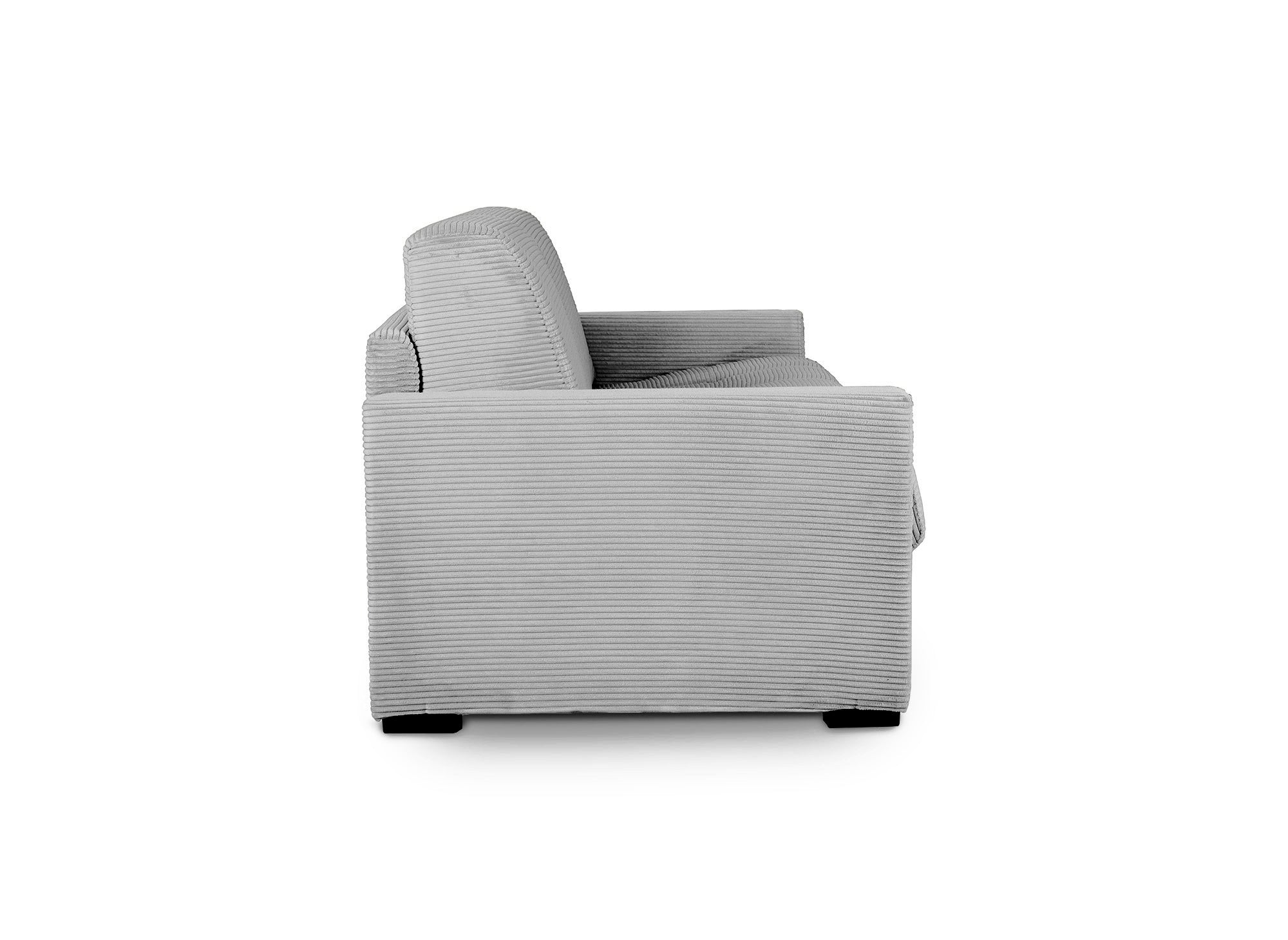 LOUNA 3-Sitzer-Schlafsofa aus hellgrauem Cord mit Expressöffnung