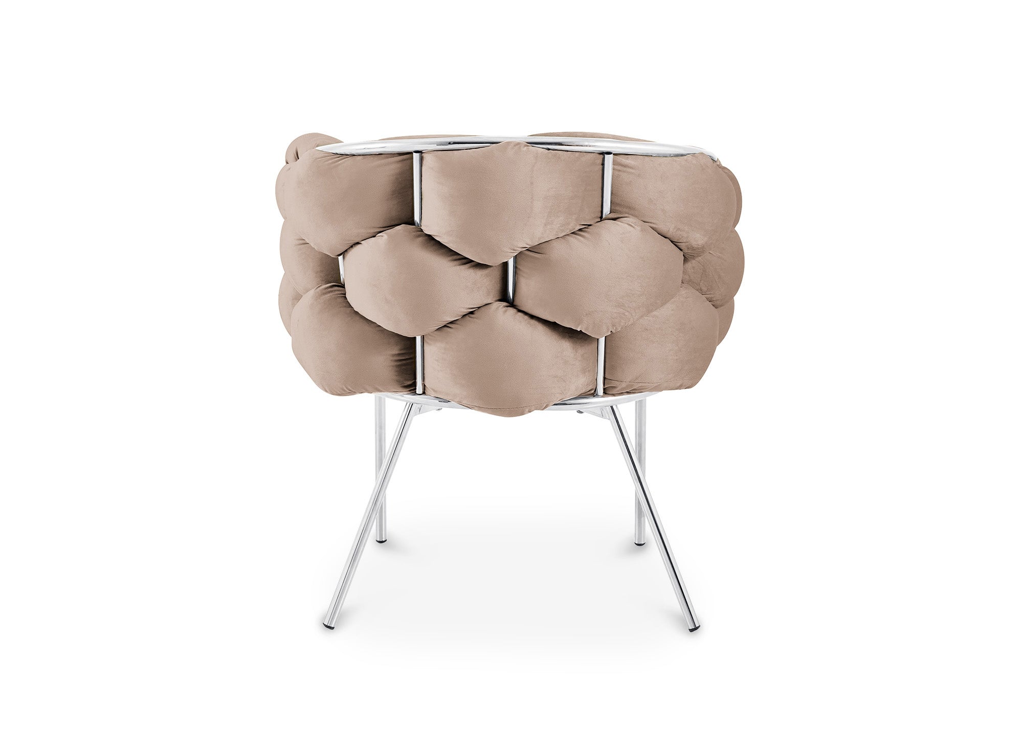 2er-Set beige Samtstühle mit silbernen Metallbeinen CHARLOTTE