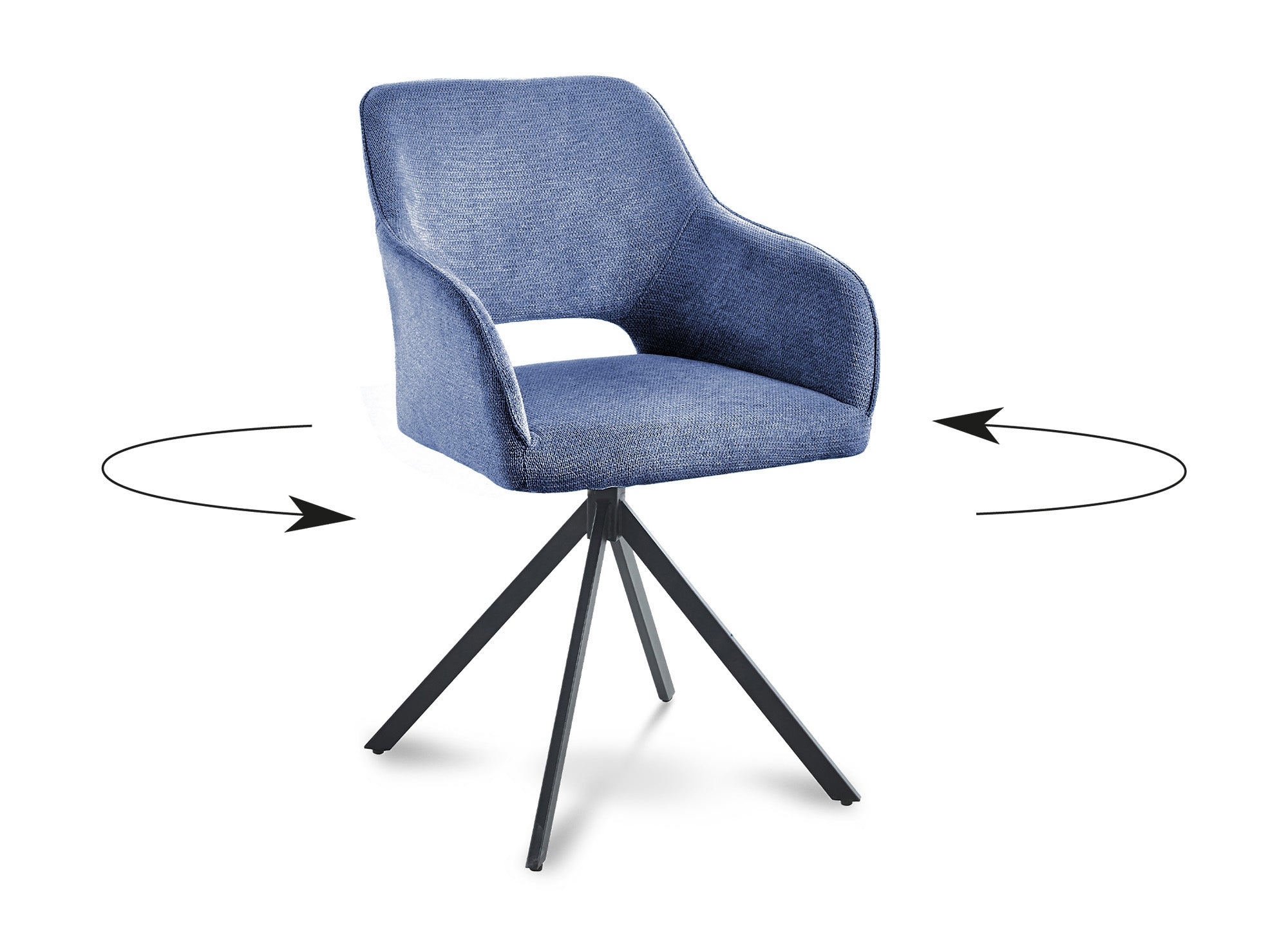 2er-Set Designer-Drehstühle aus himmelblauem Samt
