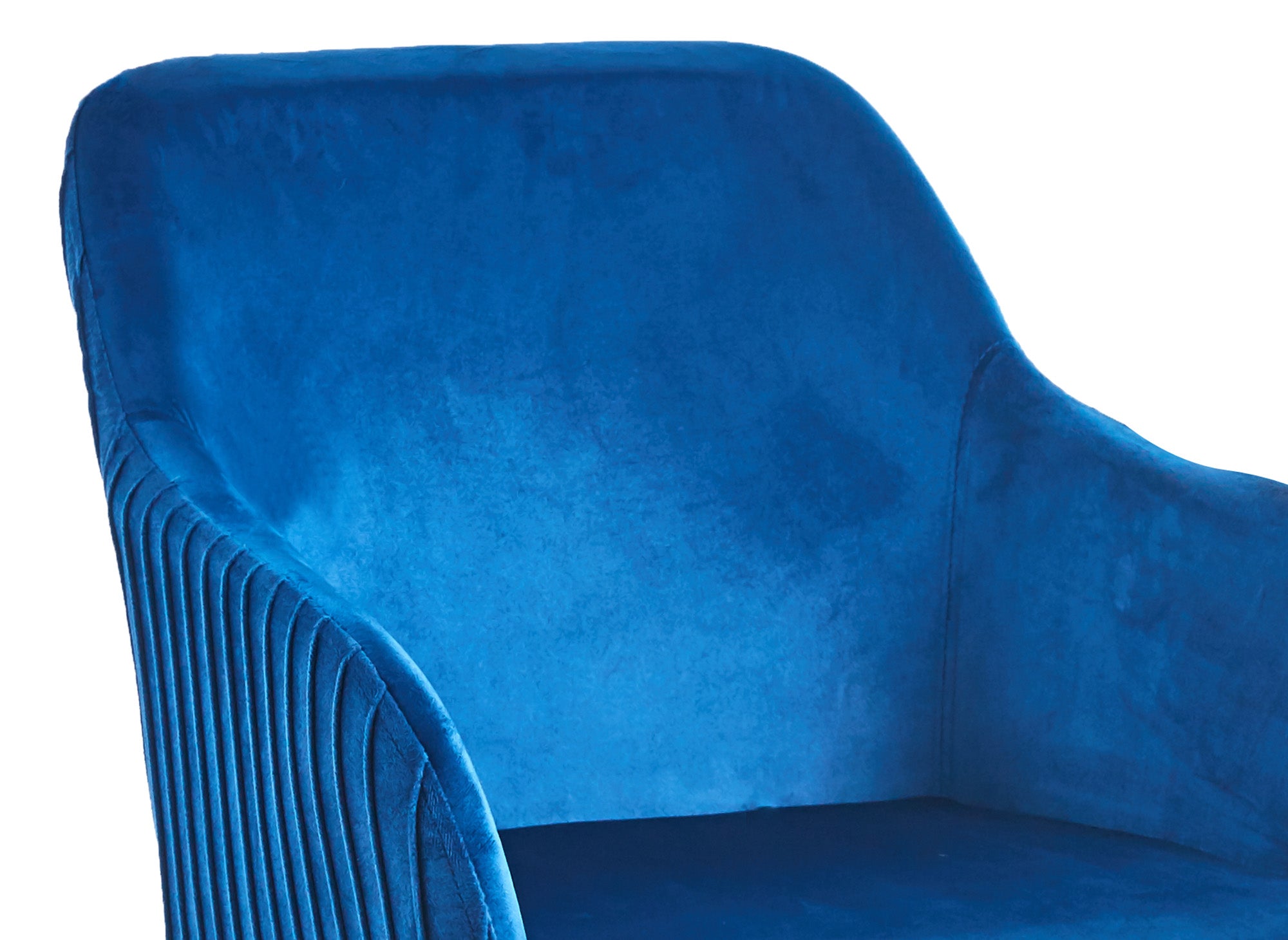 2er-Set blaue Samtstühle mit schwarzen Metallbeinen DEVOR