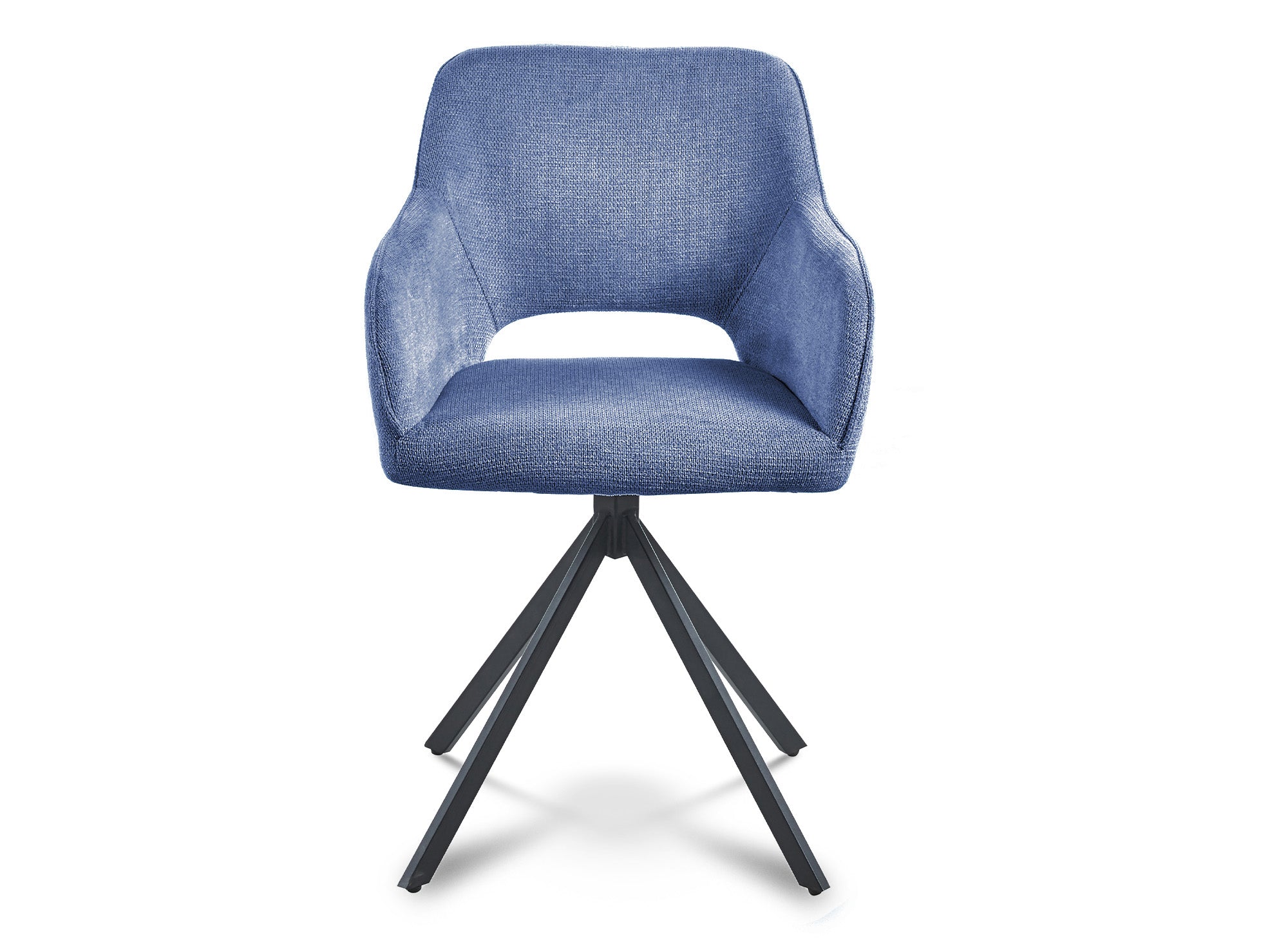 2er-Set Designer-Drehstühle aus himmelblauem Samt