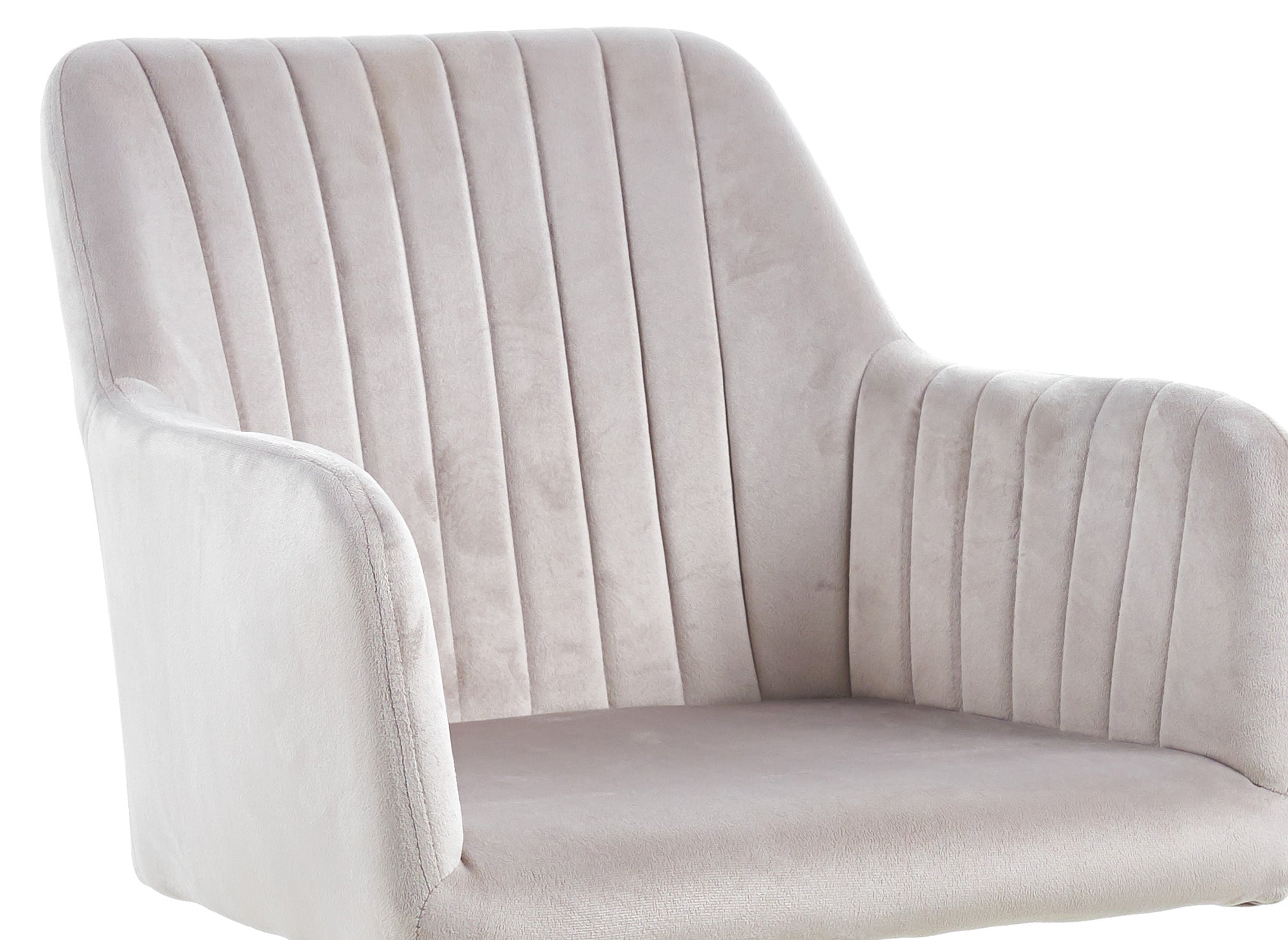 2er-Set beige Samtstühle mit schwarzen Metallbeinen RATUS